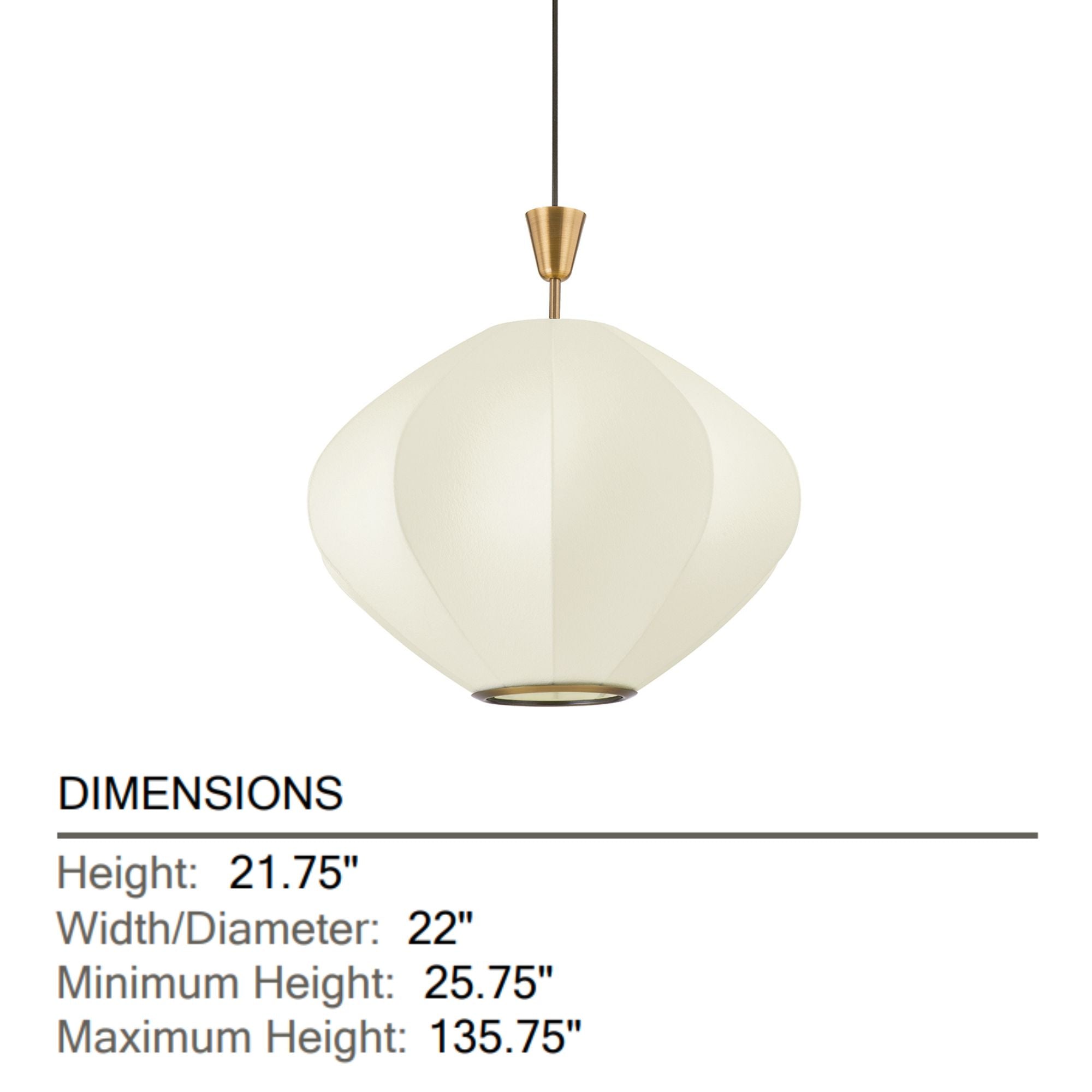 Arden 22" Pendant, Patina Brass Finish