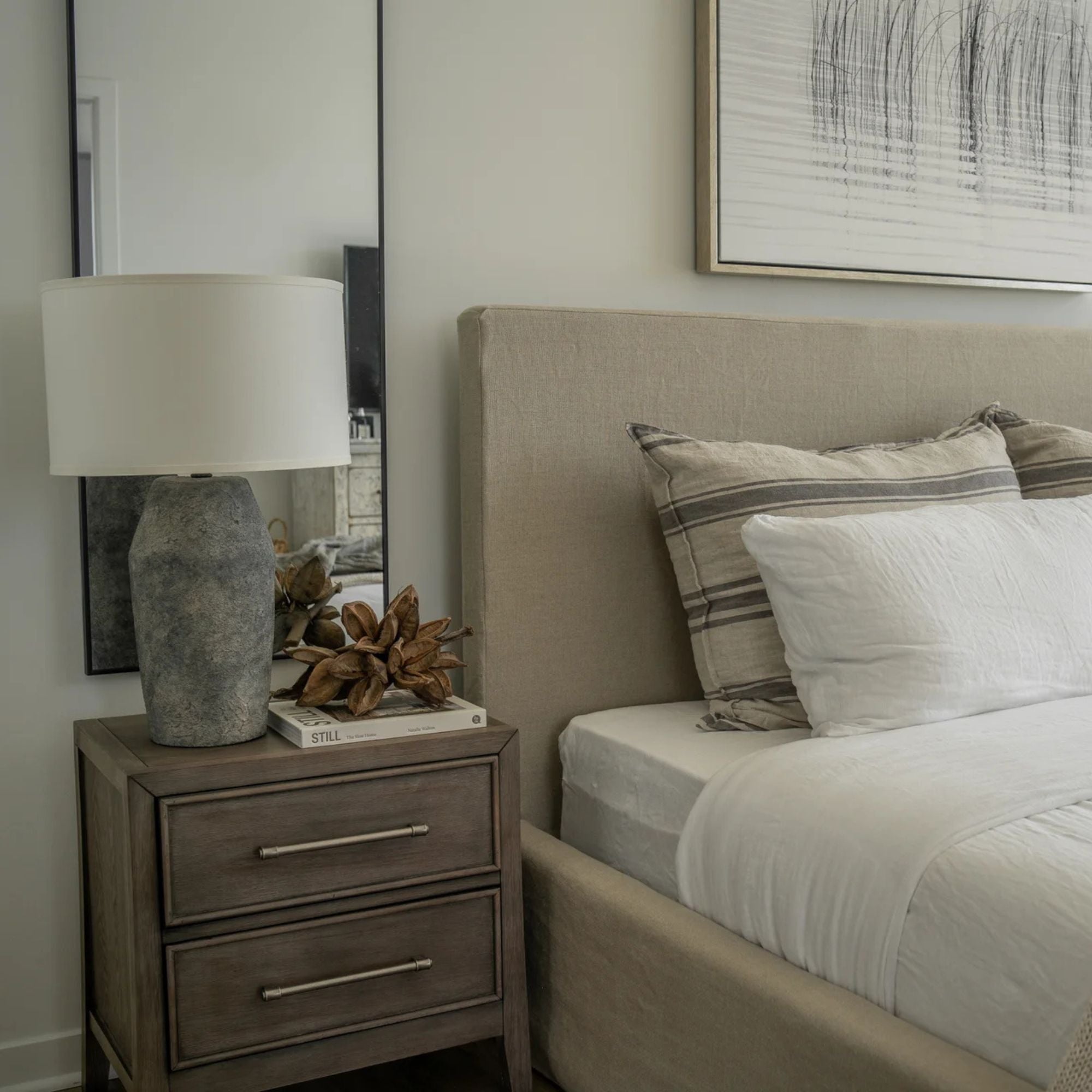 Troy Lighting - Artifact 27" Table Lamp, Moonstone Finish | Bees Lighting