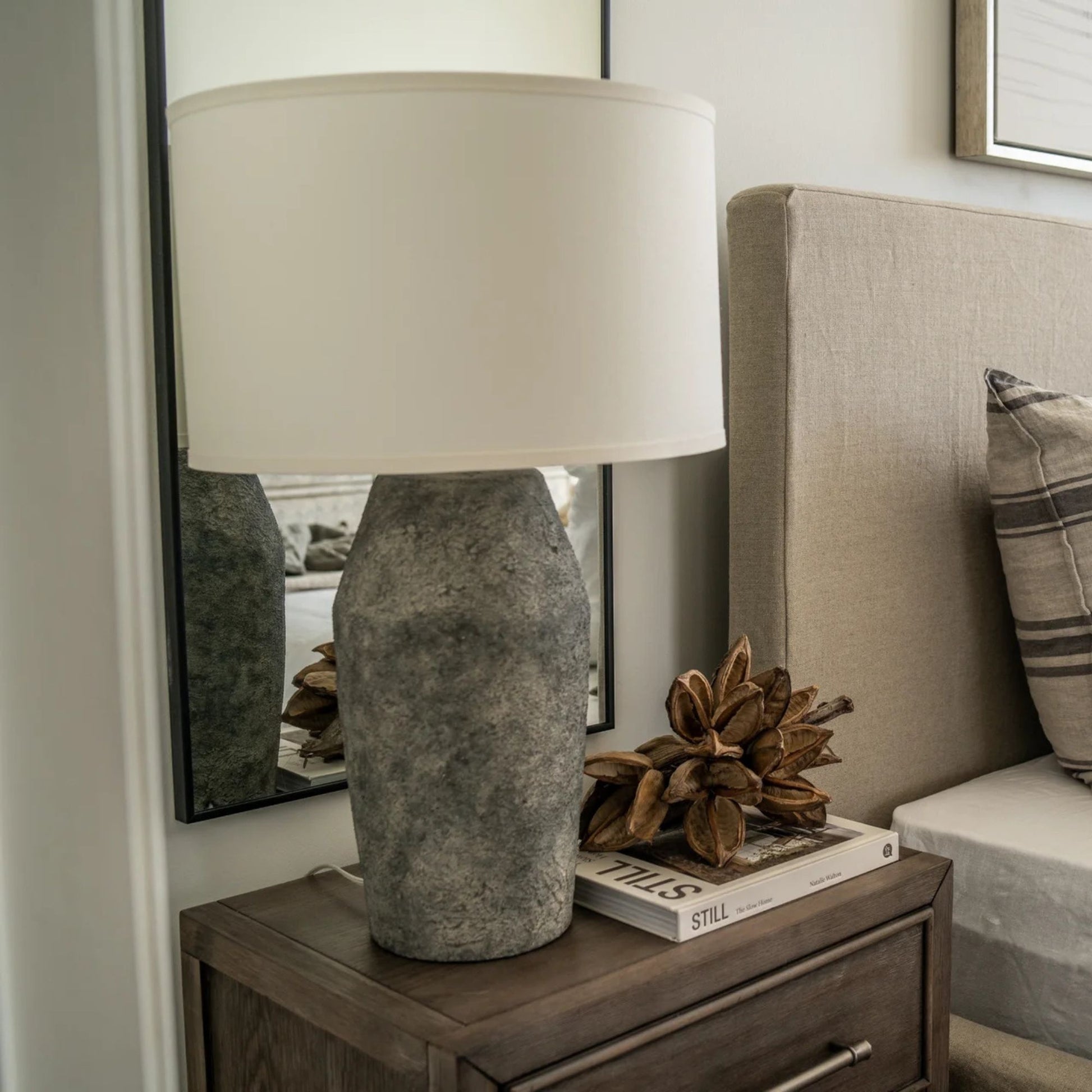 Troy Lighting - Artifact 27" Table Lamp, Moonstone Finish | Bees Lighting