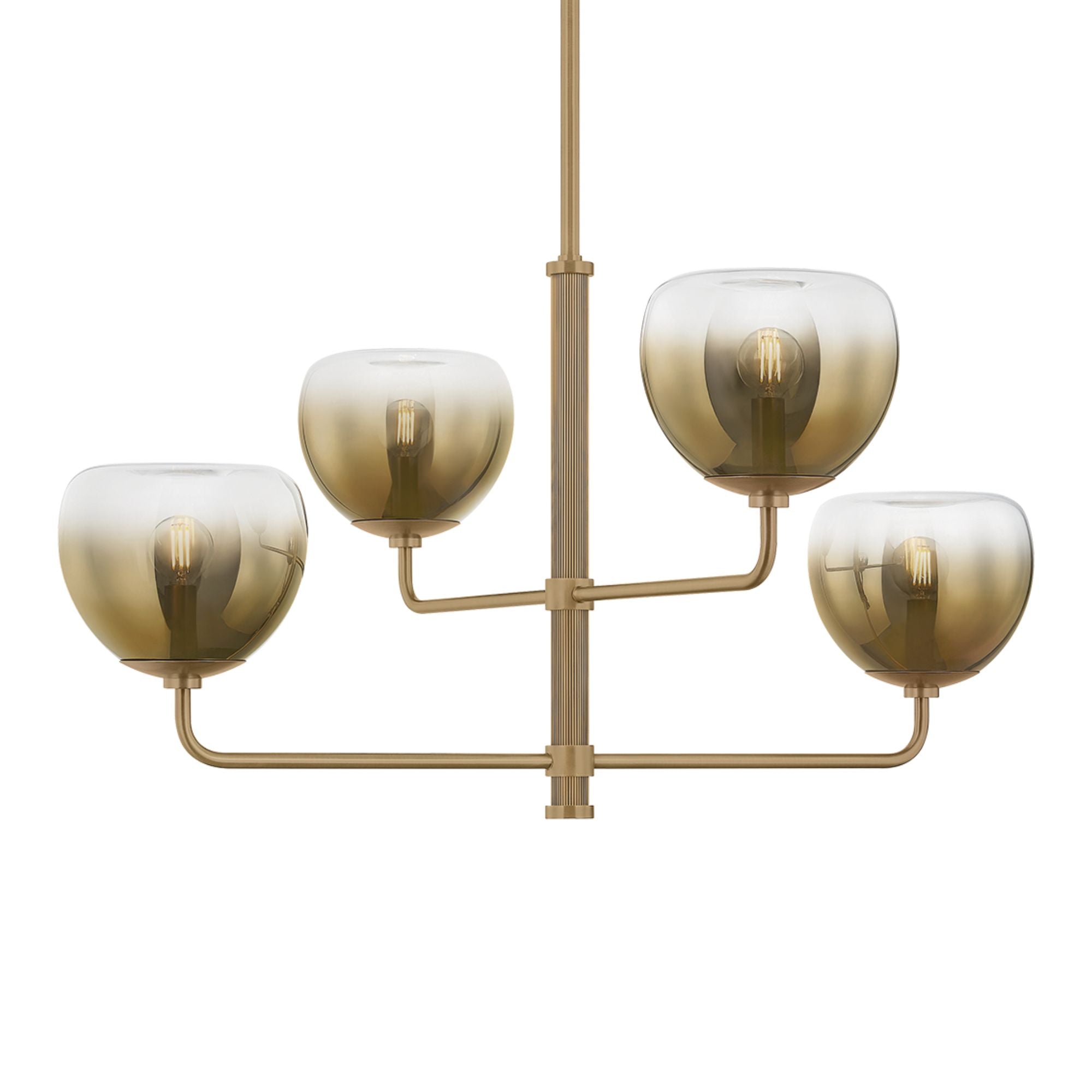 August 34" 4-Light Chandelier, Patina Brass Finish