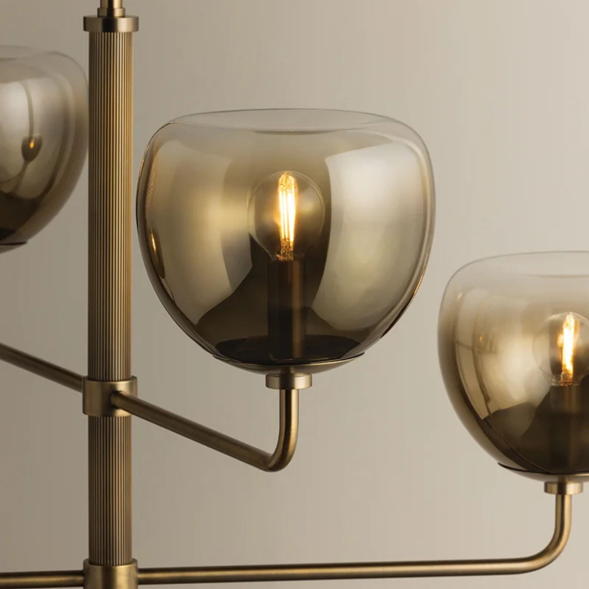 August 34" 4-Light Chandelier, Patina Brass Finish