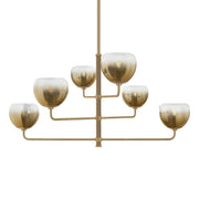 August 45" 6-Light Chandelier, Patina Brass Finish