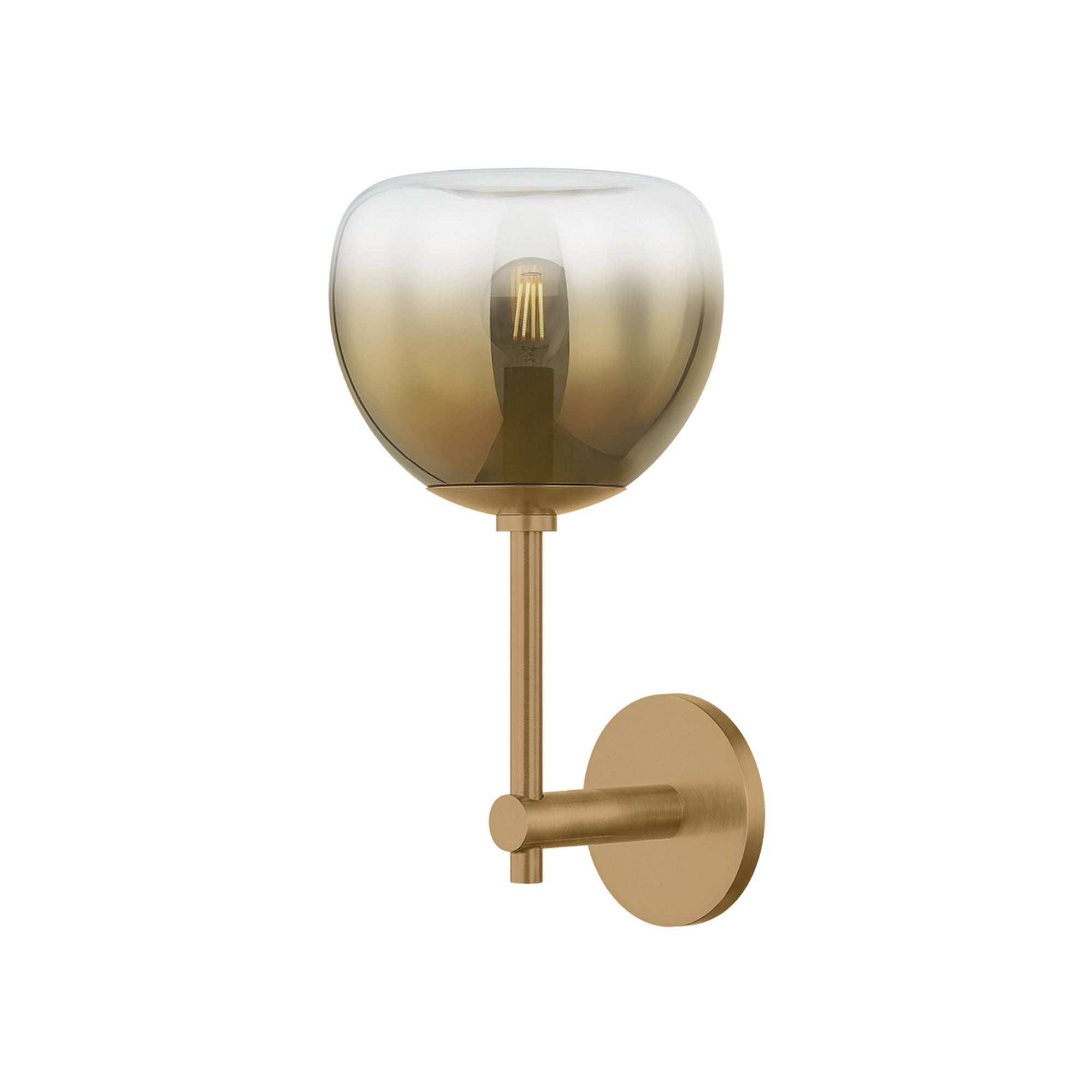 August 15" Wall Sconce, Patina Brass Finish