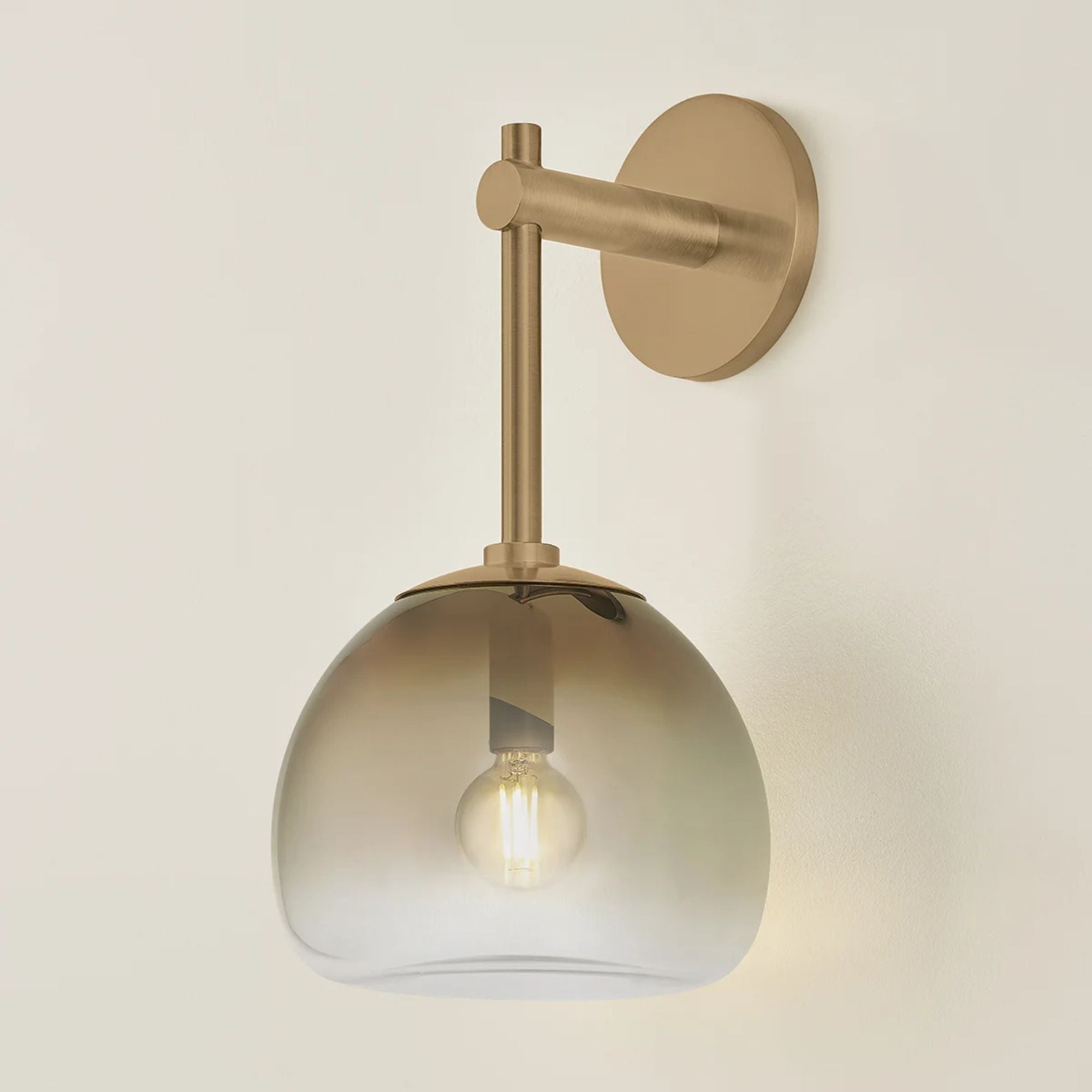 August 15" Wall Sconce, Patina Brass Finish