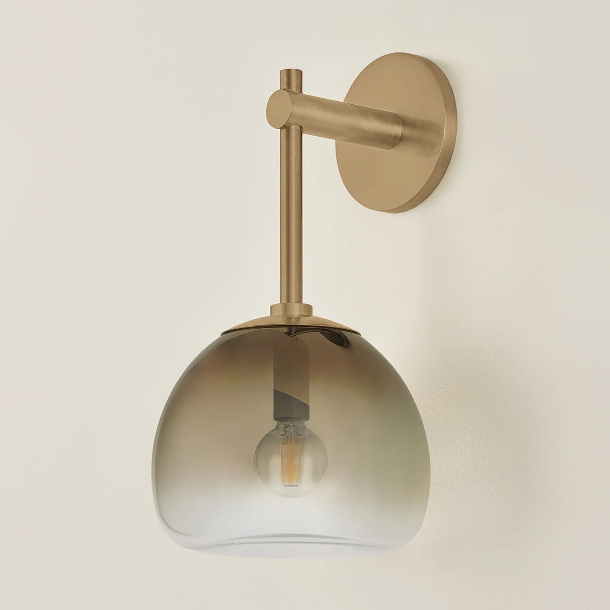 August 15" Wall Sconce, Patina Brass Finish