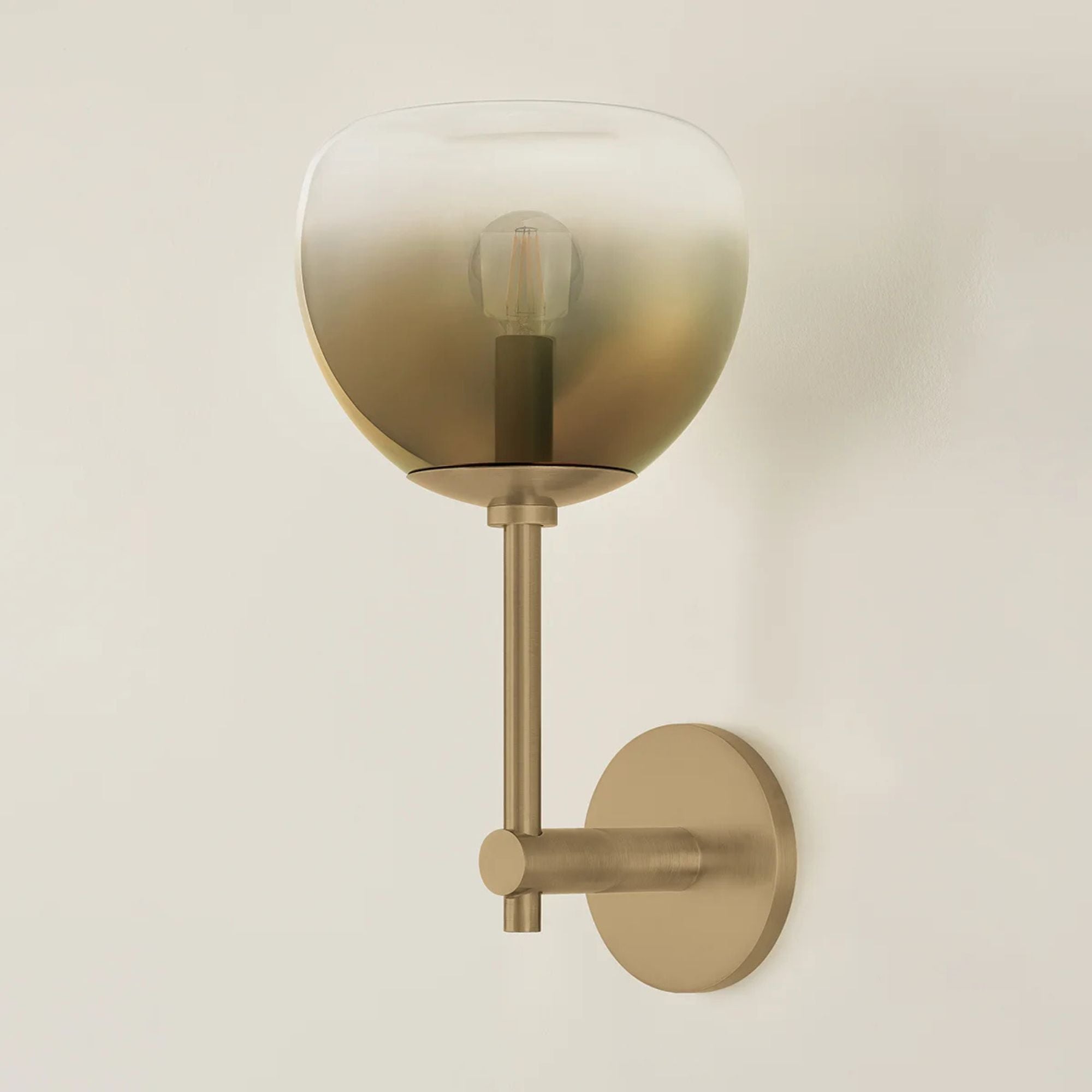 August 15" Wall Sconce, Patina Brass Finish