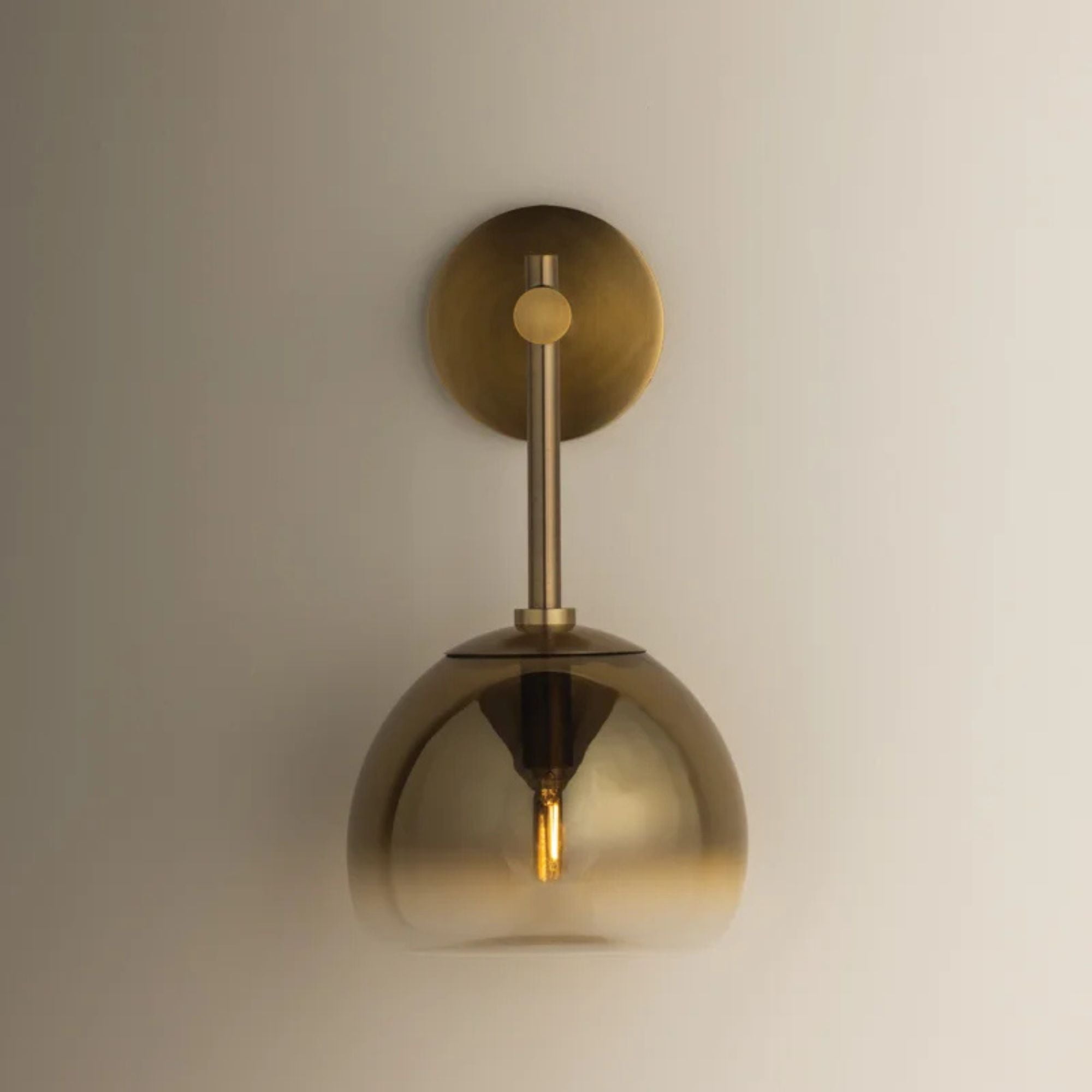 August 15" Wall Sconce, Patina Brass Finish