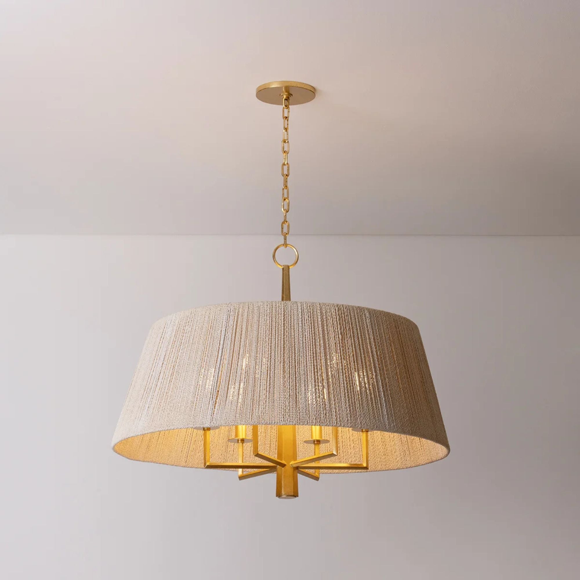 Azar 30" 6-Light Pendant, Vintage Gold Leaf Finish