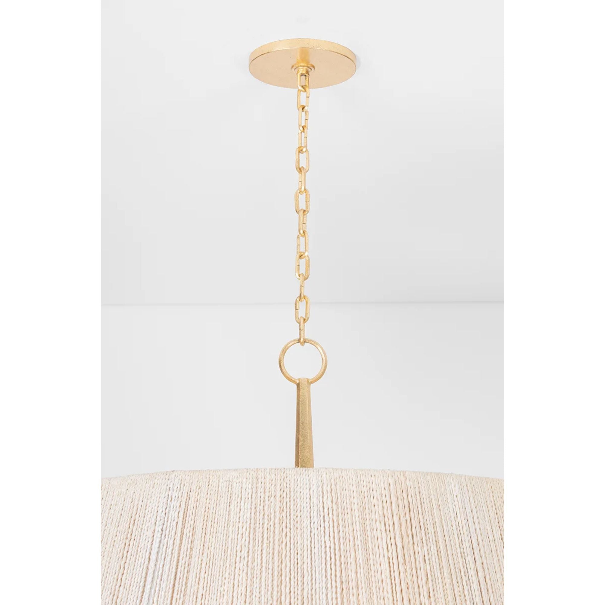 Azar 30" 6-Light Pendant, Vintage Gold Leaf Finish