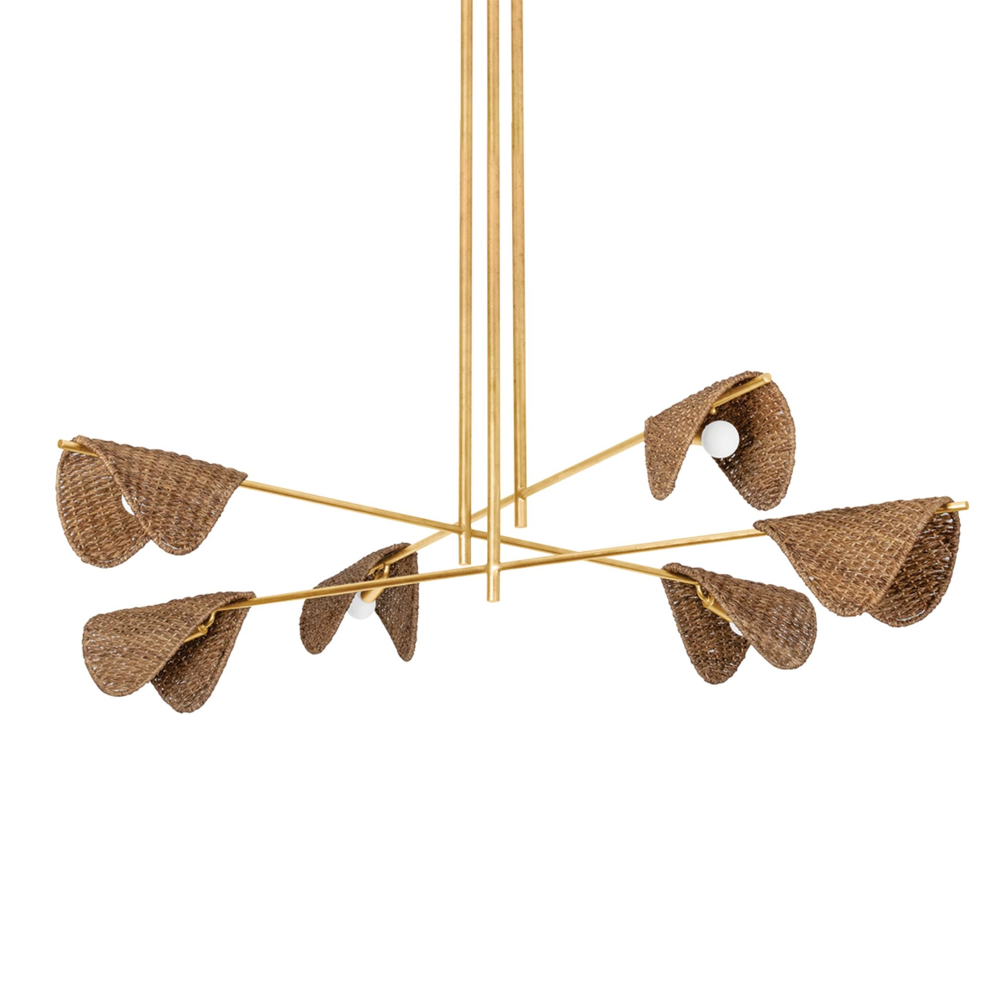 Barnaby 60" 6-Light Chandelier, Vintage Gold Leaf Finish