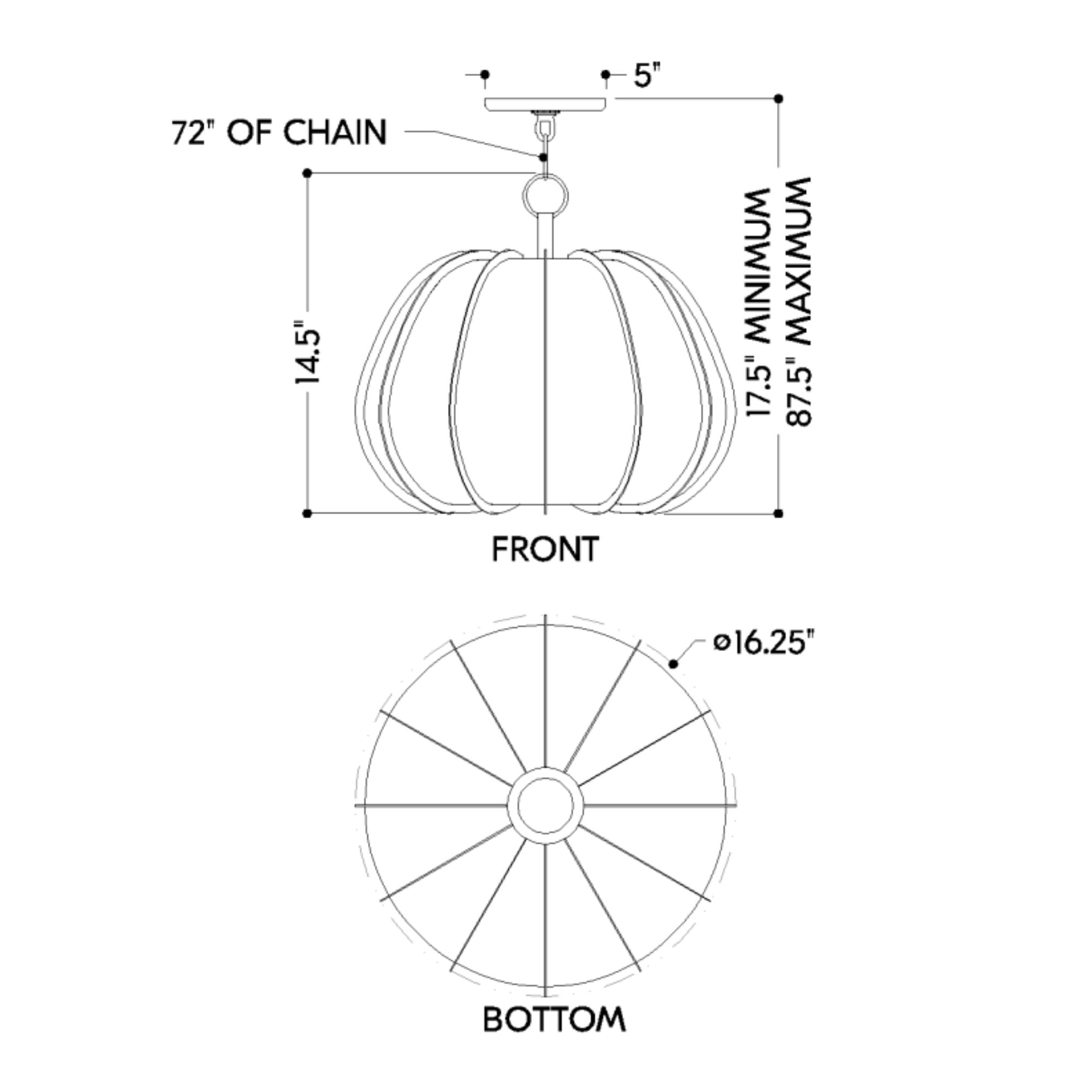 Bayu 16" Pendant, Forged Iron Finish