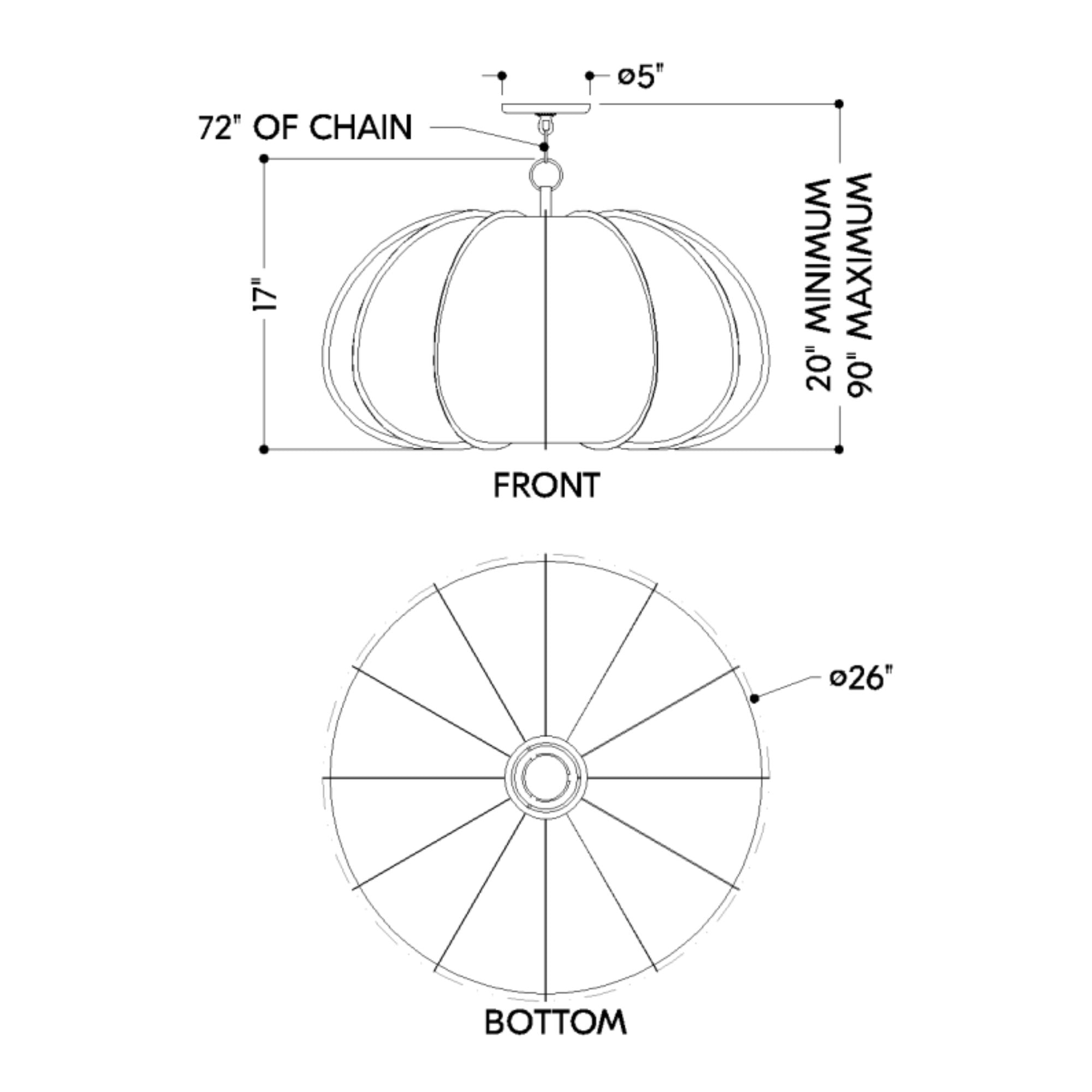 Bayu 26" Pendant, Forged Iron Finish