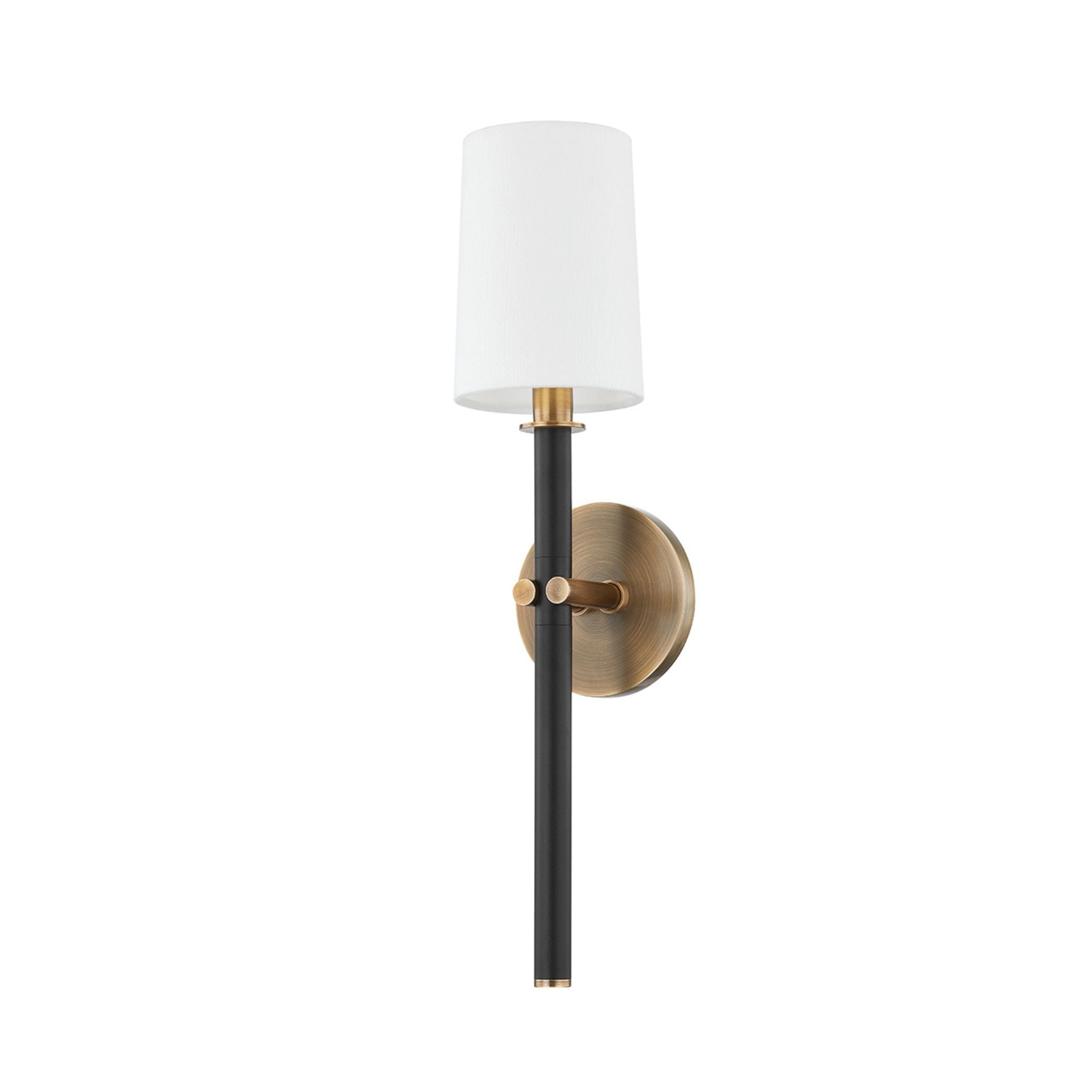 Belvedere 19" Wall Sconce, Patina Brass/Textured Black Finish