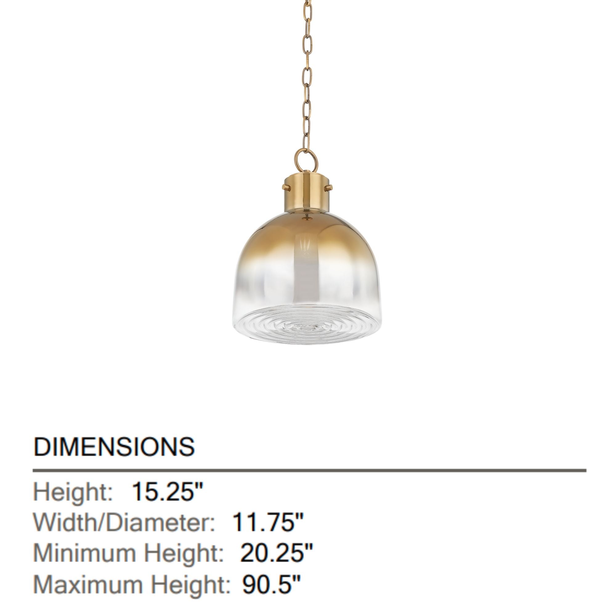 Beryl 15" Pendant, Patina Brass Finish