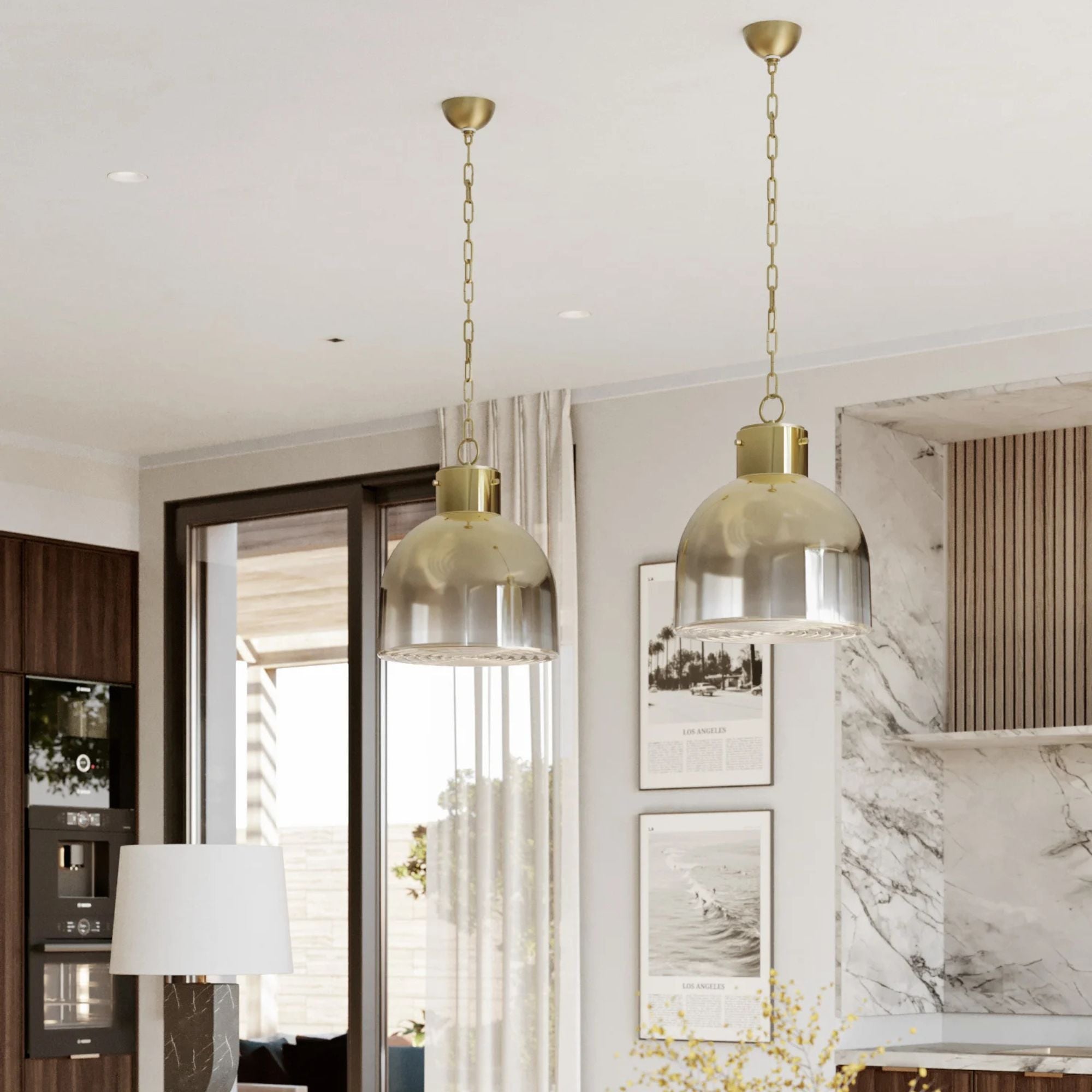 Beryl 19" Pendant, Patina Brass Finish