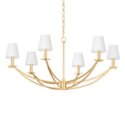 Bo 41" 6-Light Chandelier, Vintage Gold Leaf Finish