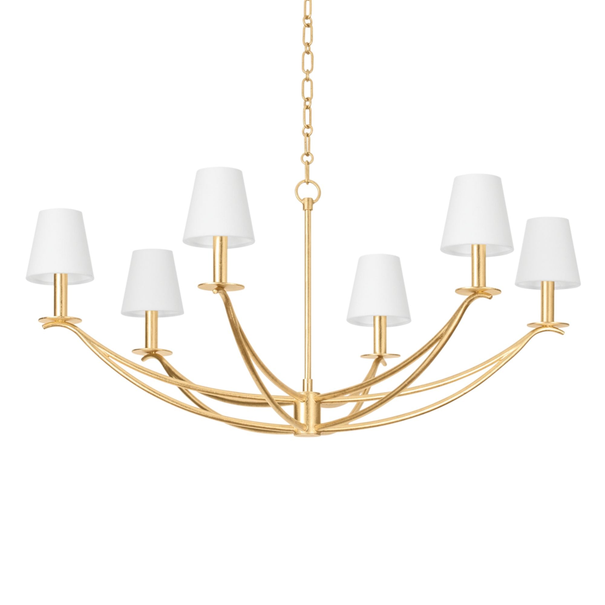 Bo 41" 6-Light Chandelier, Vintage Gold Leaf Finish
