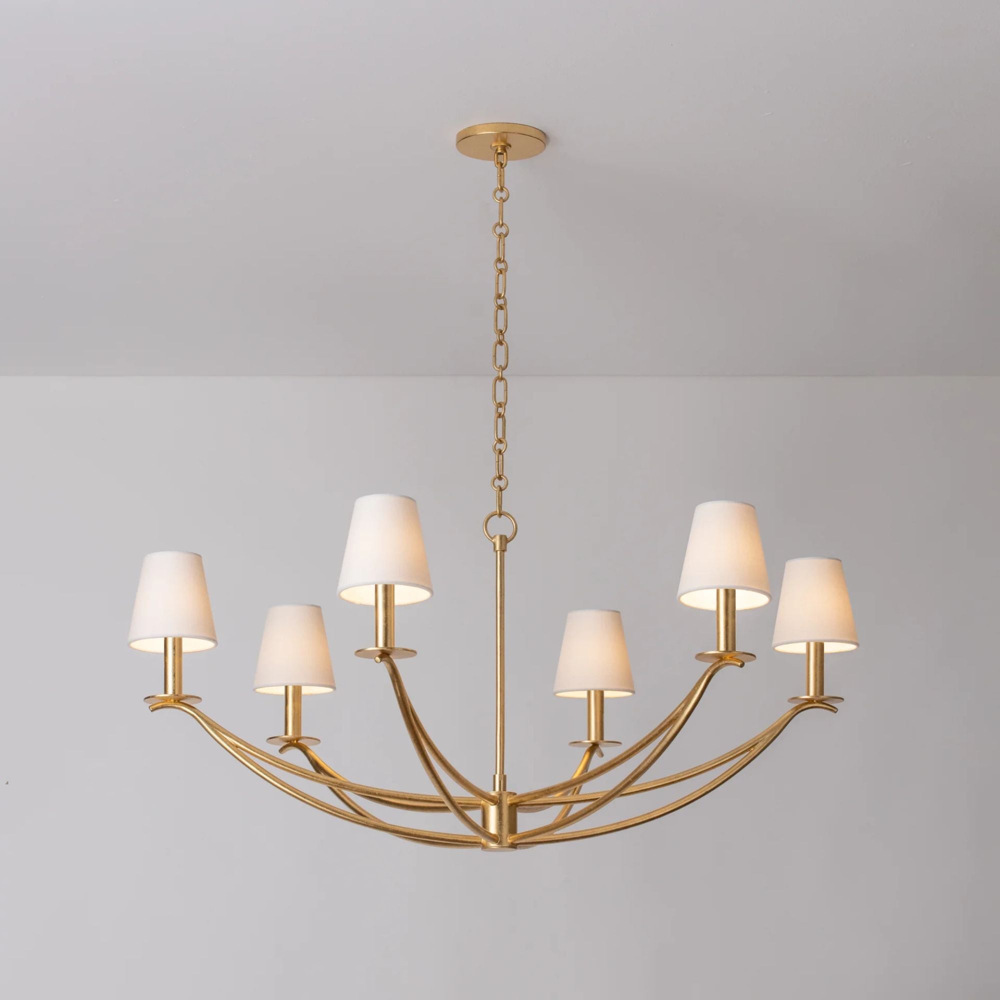 Bo 41" 6-Light Chandelier, Vintage Gold Leaf Finish