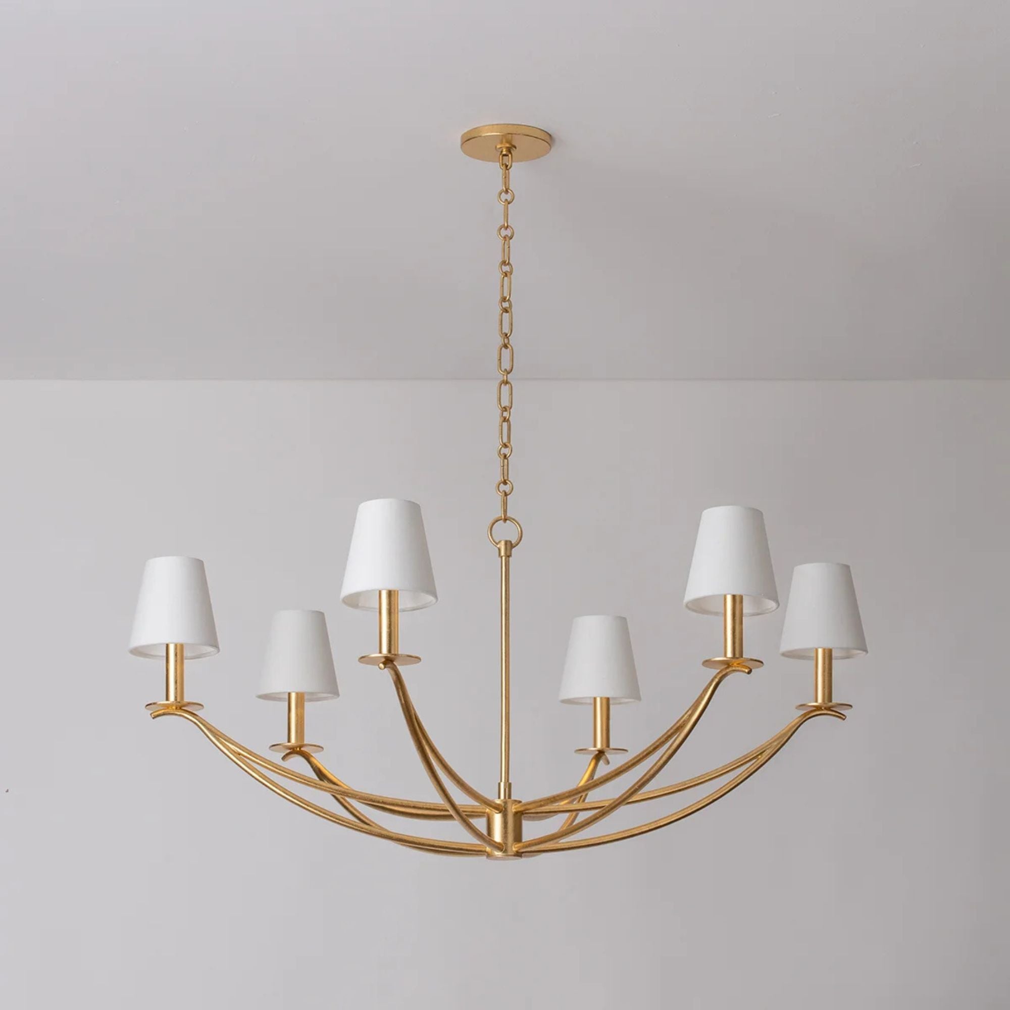 Bo 41" 6-Light Chandelier, Vintage Gold Leaf Finish