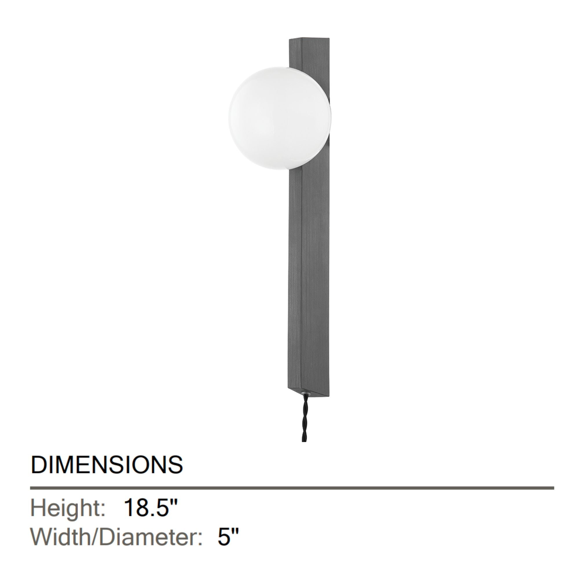 Brisbane 19" Plug-in Sconce, Graphite Finish