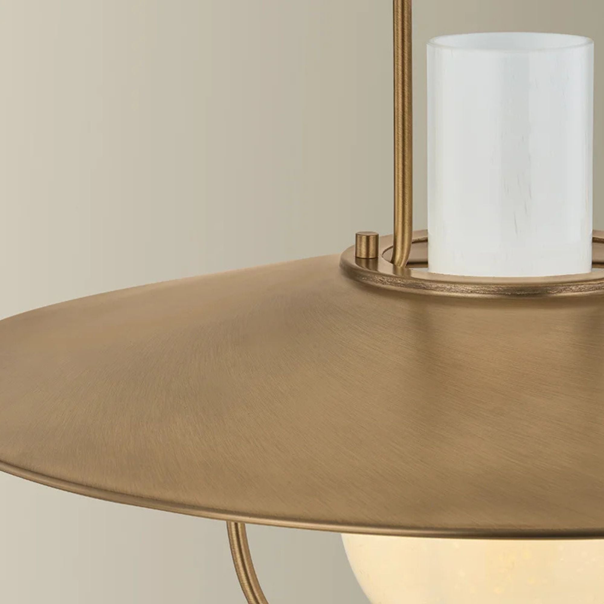 Troy Cahill 19 in. Pendant Light, Patina Brass with Opal Seeded Glass