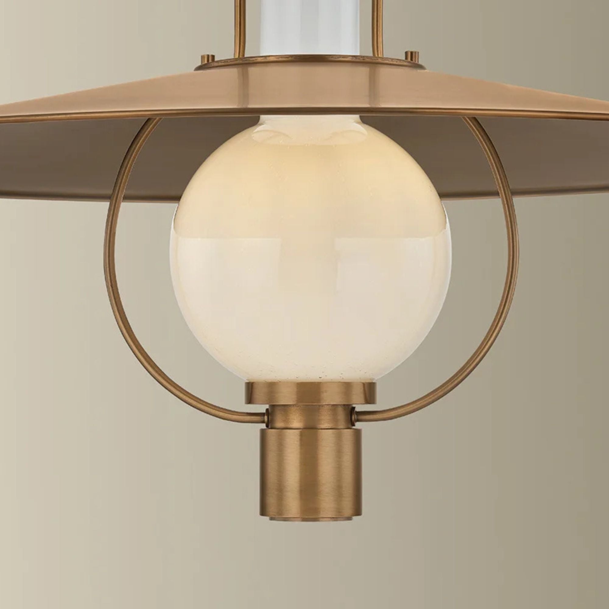 Troy Cahill 30 in. Pendant Light, Patina Brass with Opal Seeded Glass