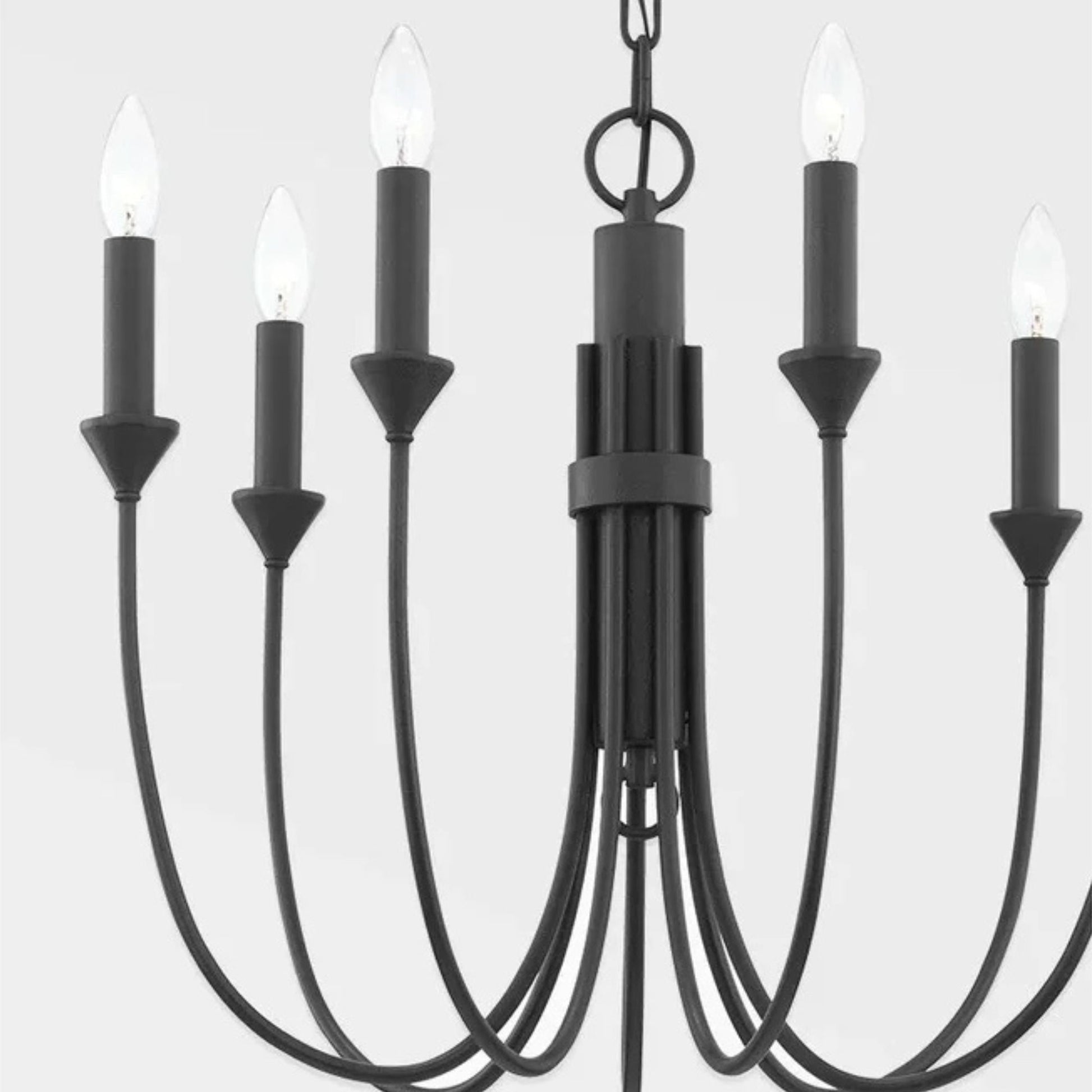Troy Lighting - Cate 22" 7-Light Chandelier, Forged Iron Finish | Bees Lighting