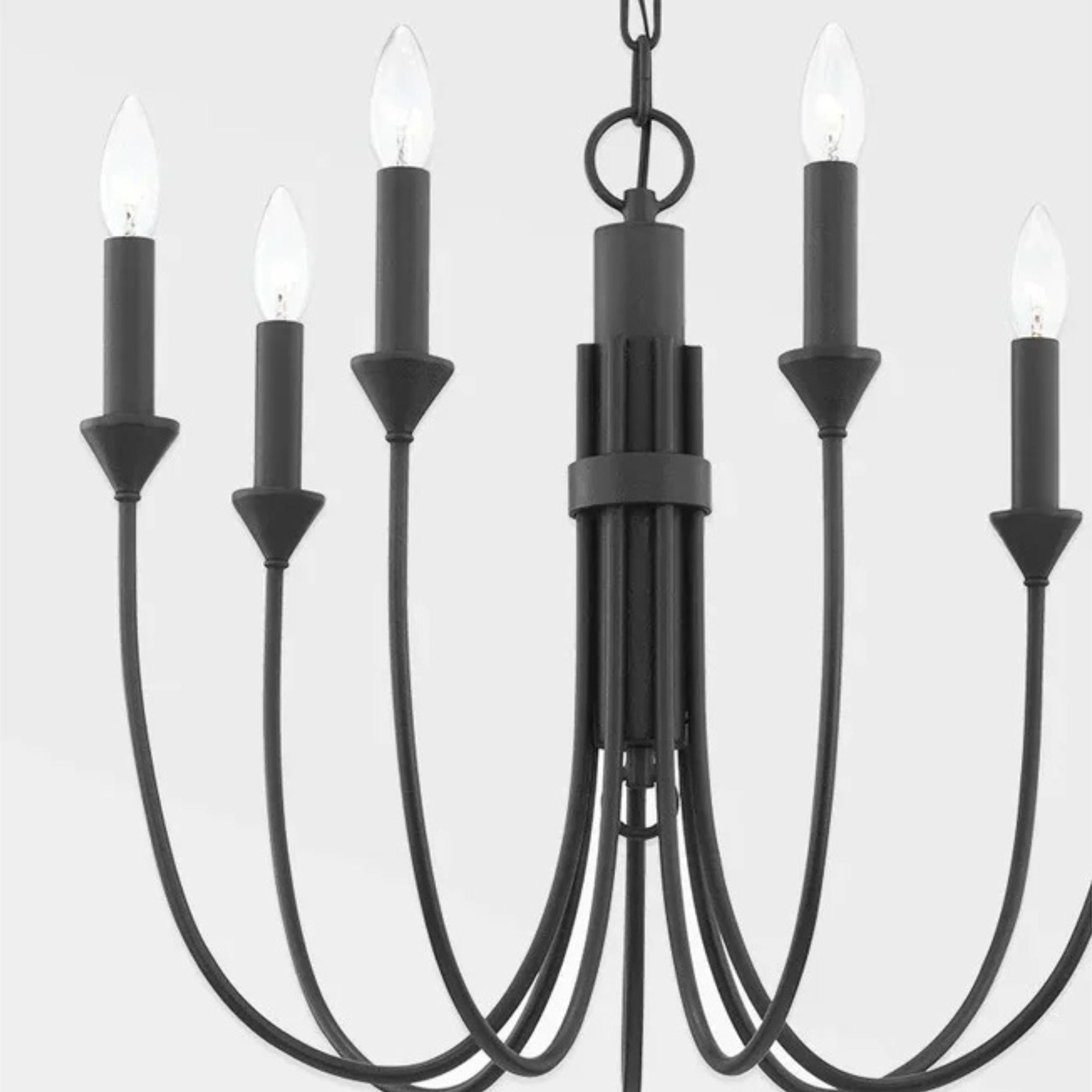 Troy Lighting - Cate 22" 7-Light Chandelier, Forged Iron Finish | Bees Lighting