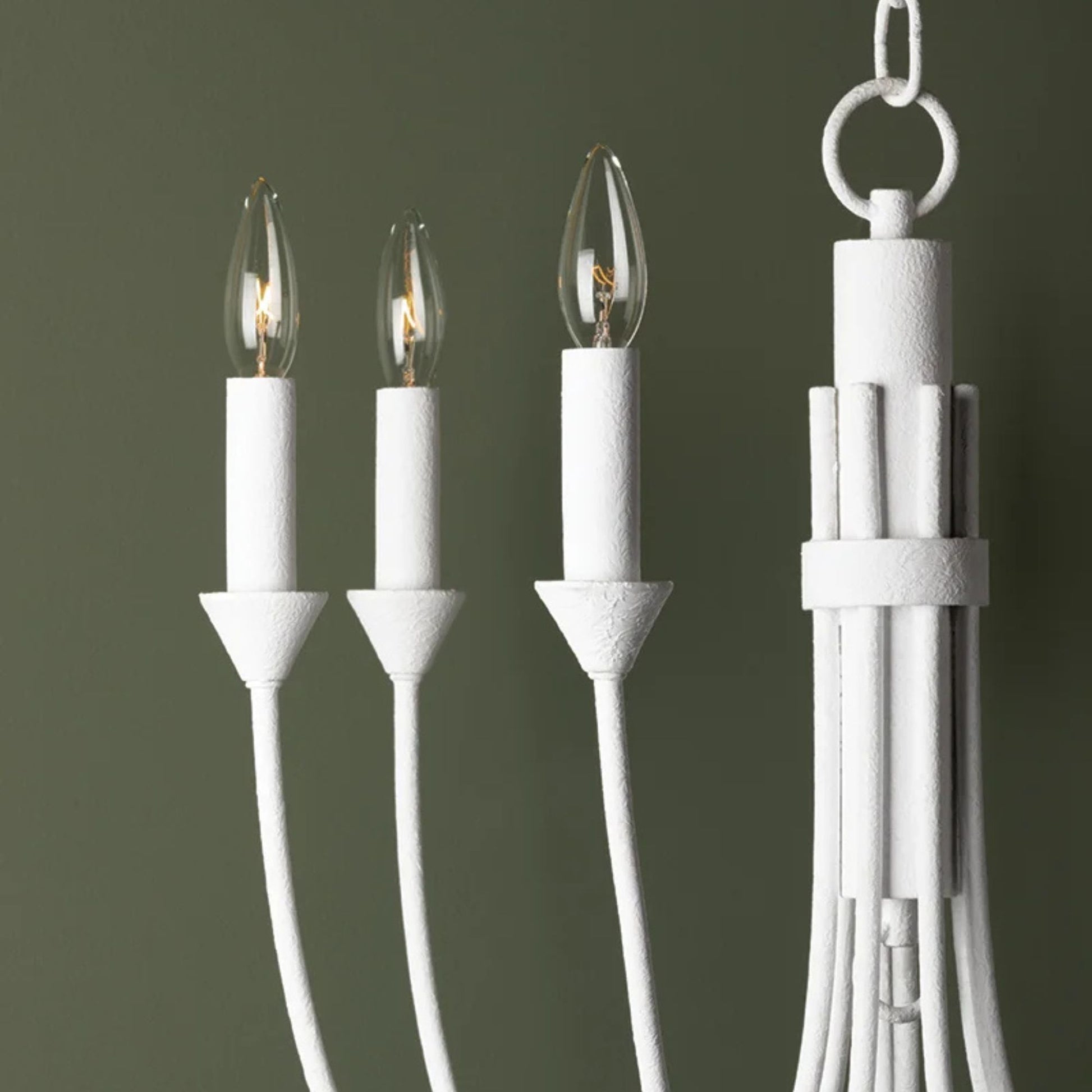 Troy Lighting - Cate 22" 7-Light Chandelier, Gesso White Finish | Bees Lighting