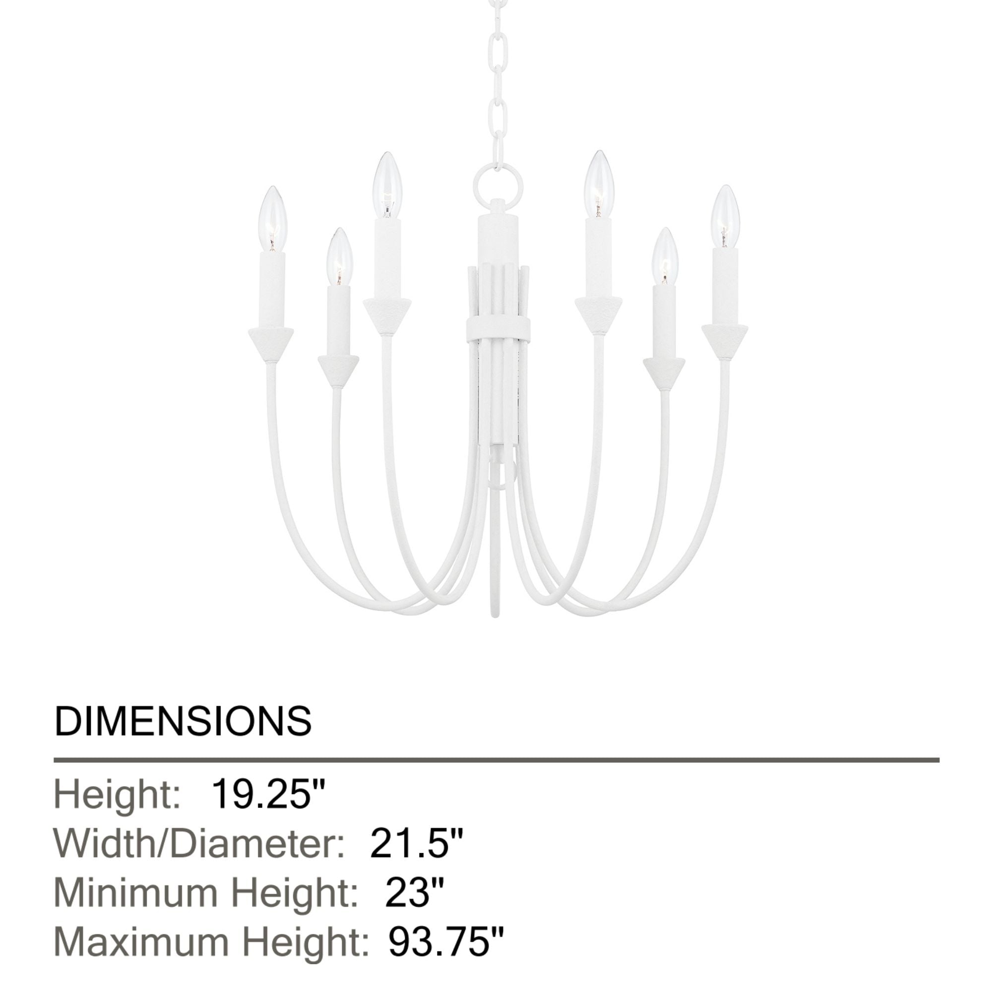 Troy Lighting - Cate 22" 7-Light Chandelier, Gesso White Finish | Bees Lighting