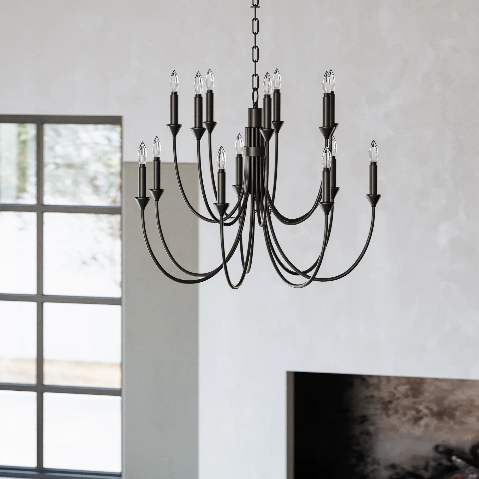 Troy Lighting - Cate 30" 14-Light Chandelier, Forged Iron Finish | Bees Lighting