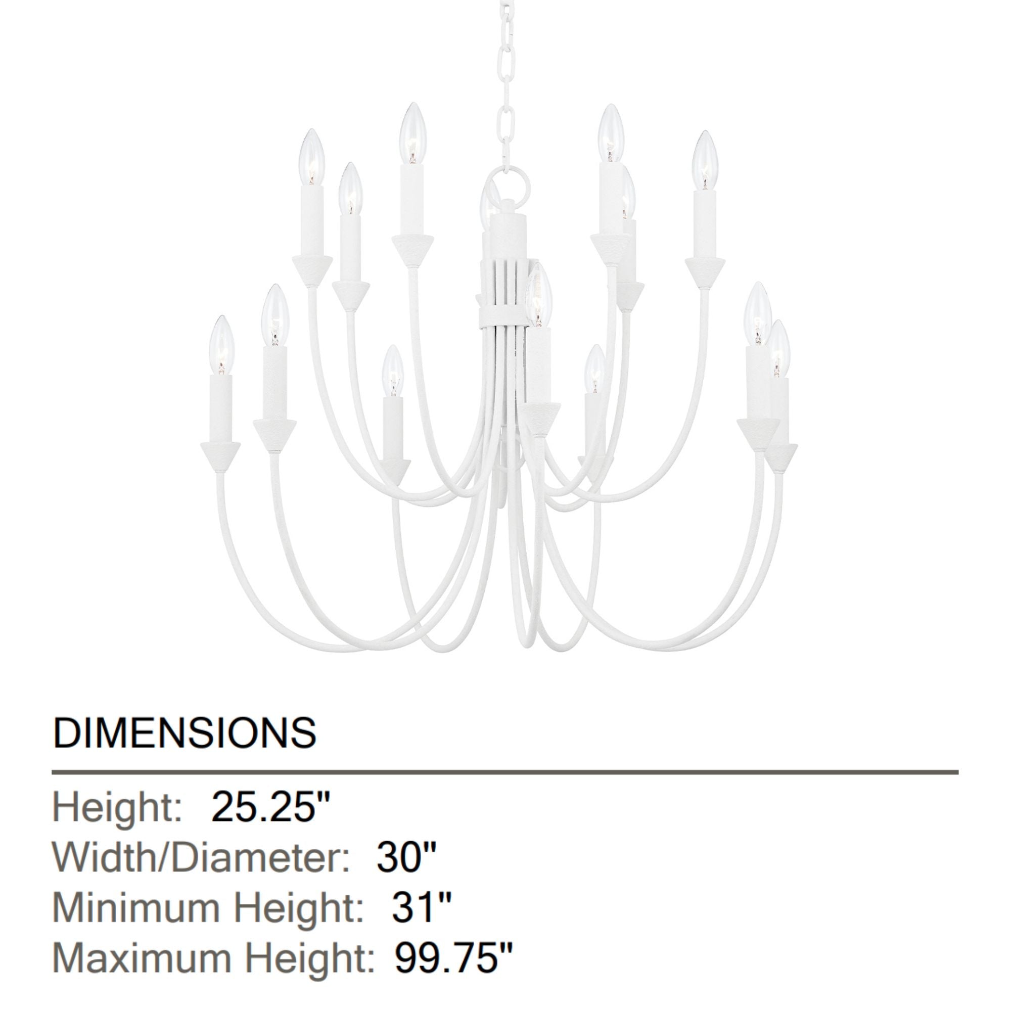 Troy Lighting - Cate 30" 14-Light Chandelier, Gesso White Finish | Bees Lighting