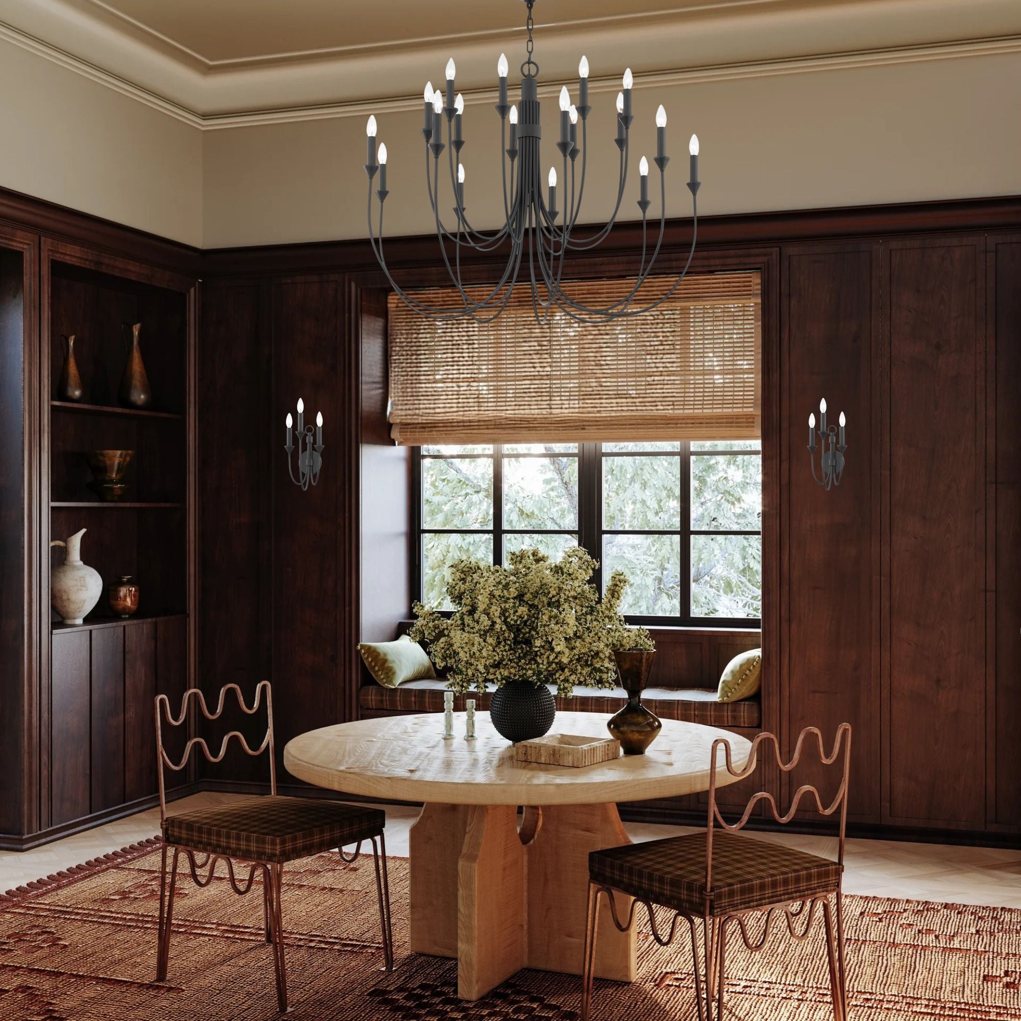 Troy Lighting - Cate 42" 18-Light Chandelier, Forged Iron Finish | Bees Lighting