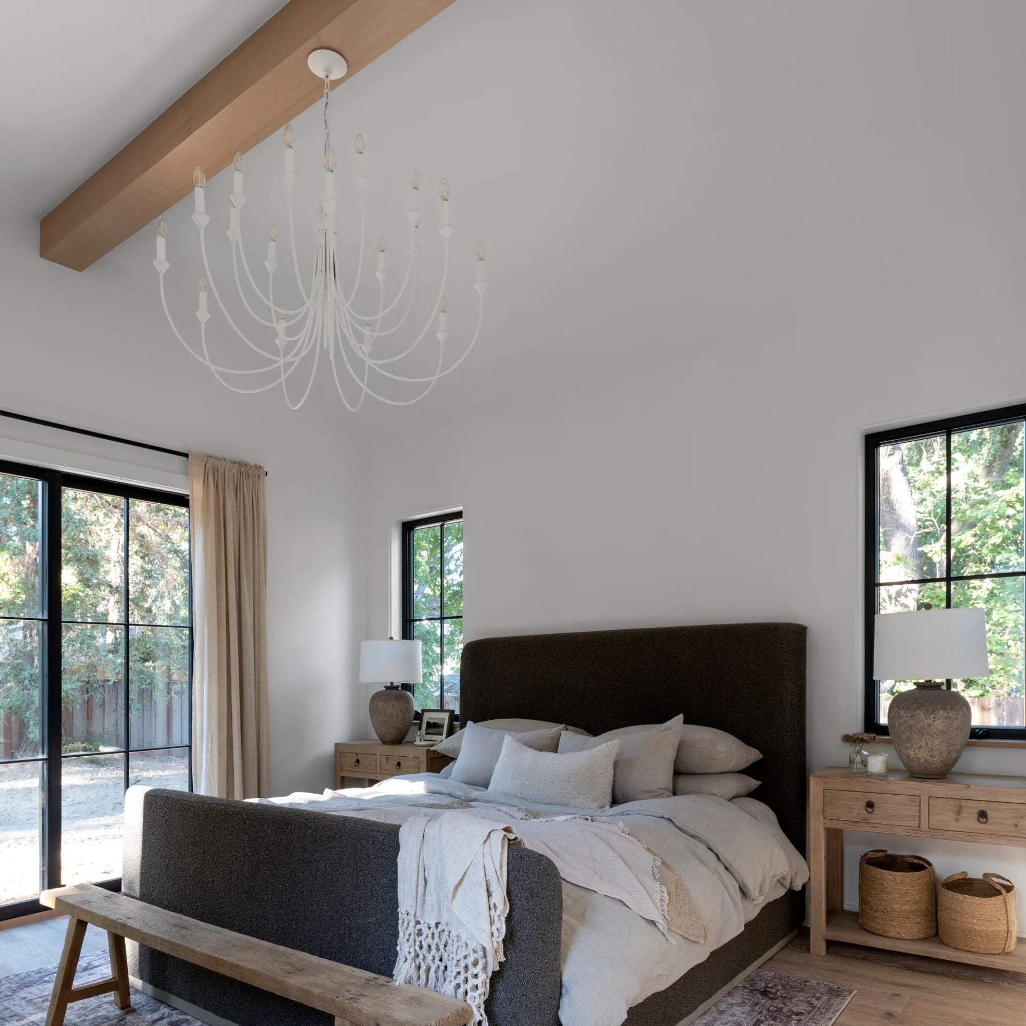 Troy Lighting - Cate 42" 18-Light Chandelier, Gesso White Finish | Bees Lighting