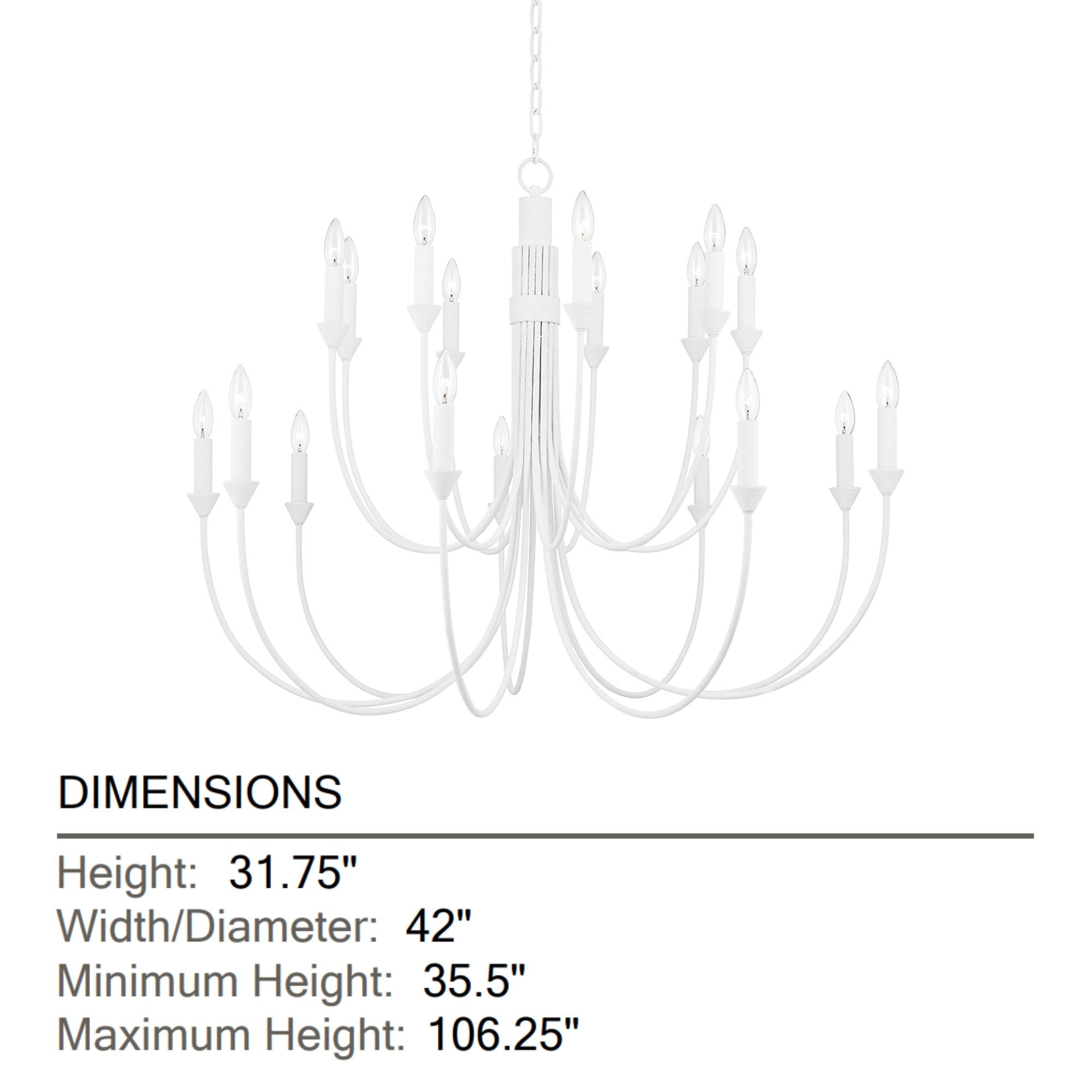 Troy Lighting - Cate 42" 18-Light Chandelier, Gesso White Finish | Bees Lighting