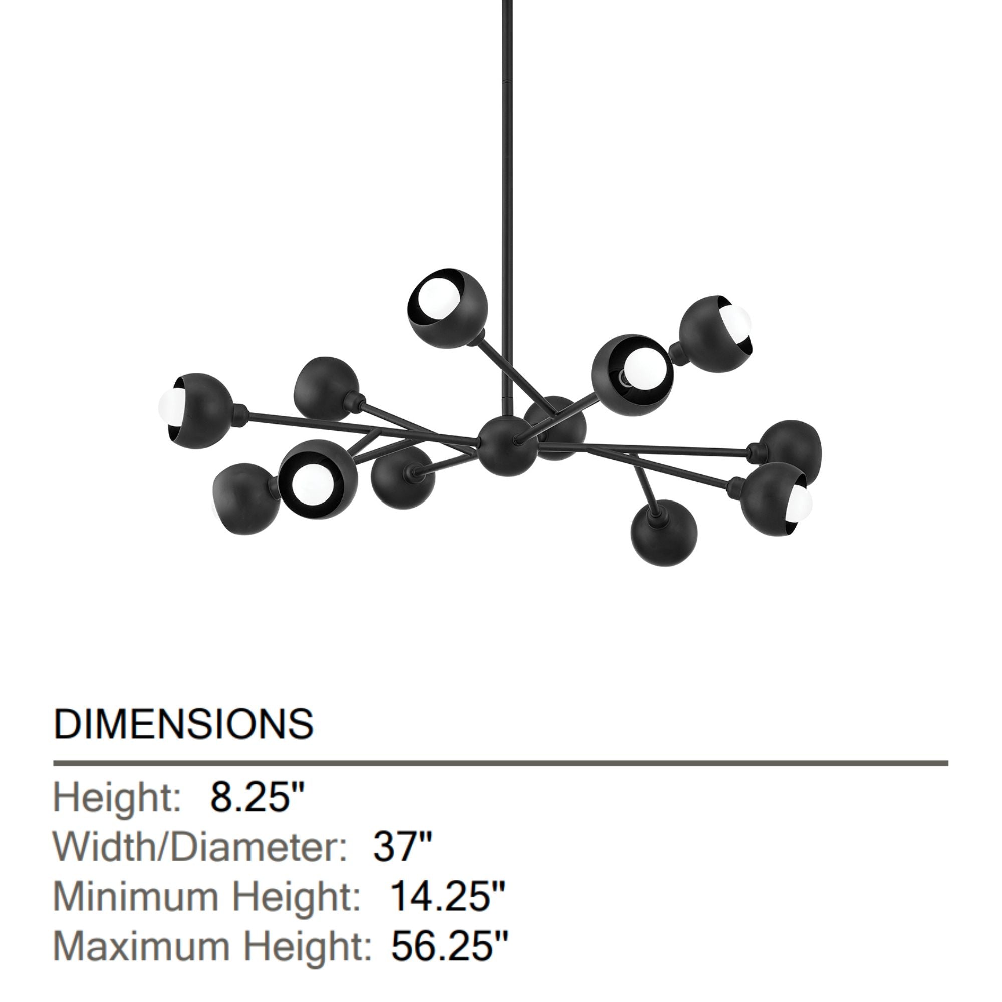 Troy Lighting - Colt 12 Lights Chandelier Black finish | Bees Lighting