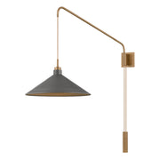 Conor 36" Swing Arm Lamp, Patina Brass And Graphite Finish