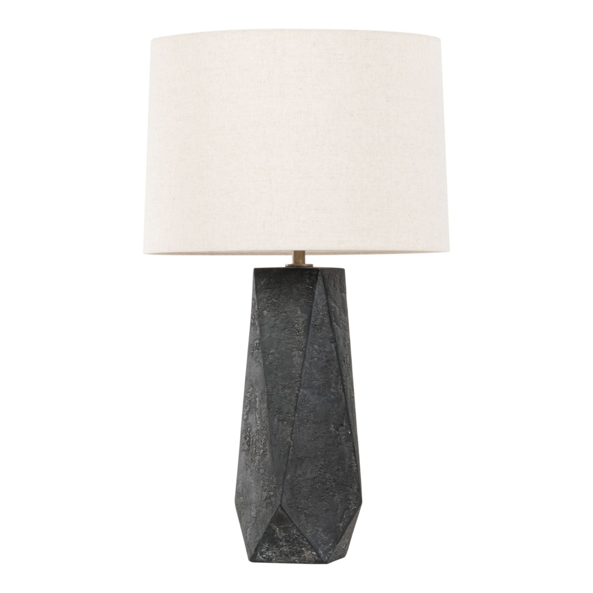 Coronado 29" Table Lamp, Patina Brass/Ceramic Ash Black Finish
