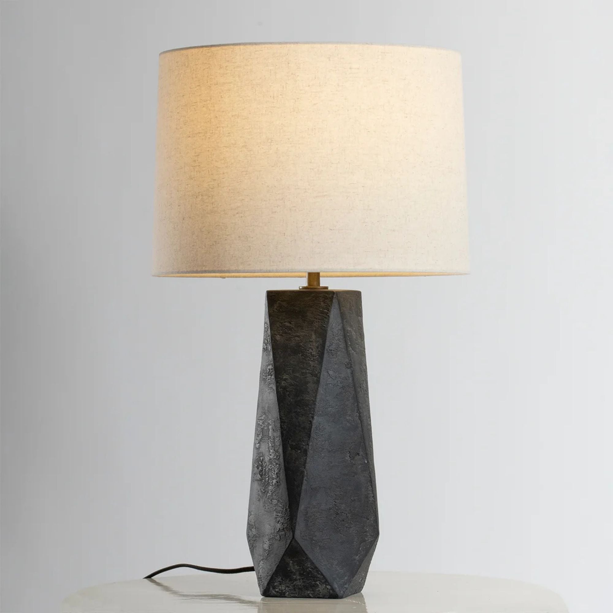 Coronado 29" Table Lamp, Patina Brass/Ceramic Ash Black Finish