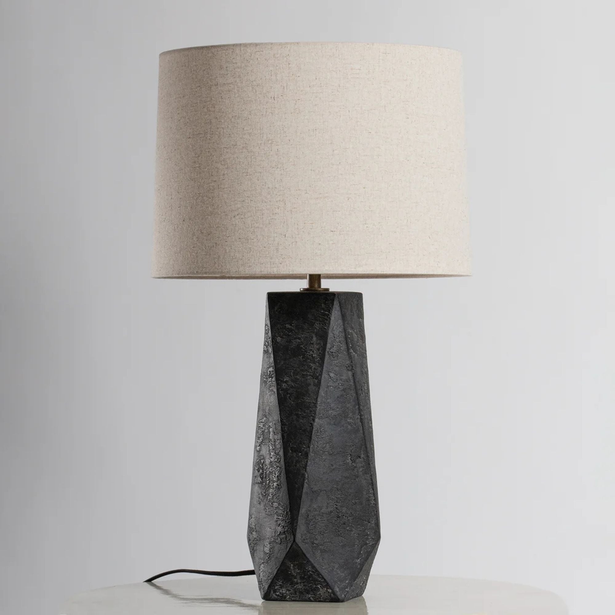 Coronado 29" Table Lamp, Patina Brass/Ceramic Ash Black Finish