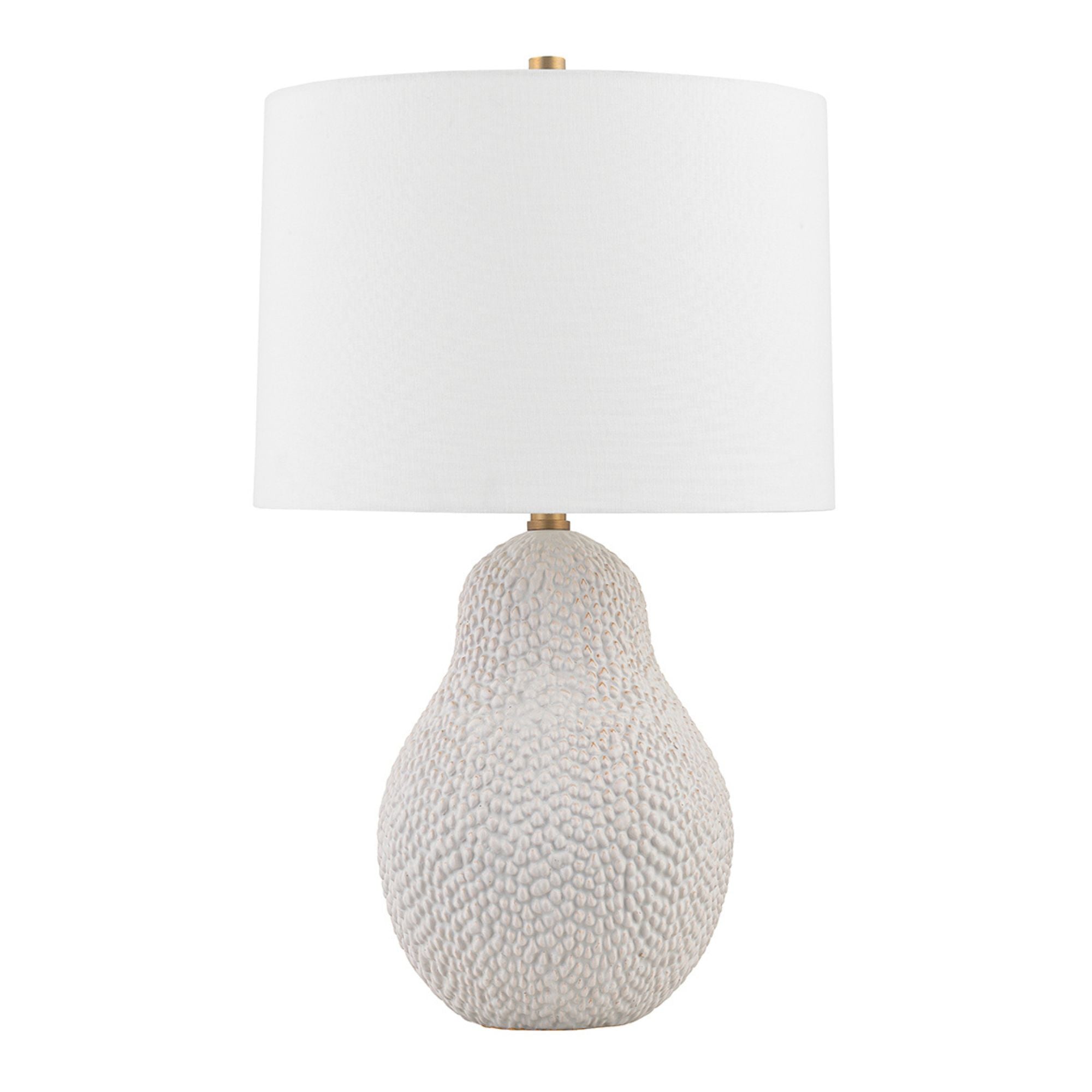 Troy Lighting - Crater 26" Table Lamp, Patina Brass/Ceramic Satin White Gold Finish | Bees Lighting
