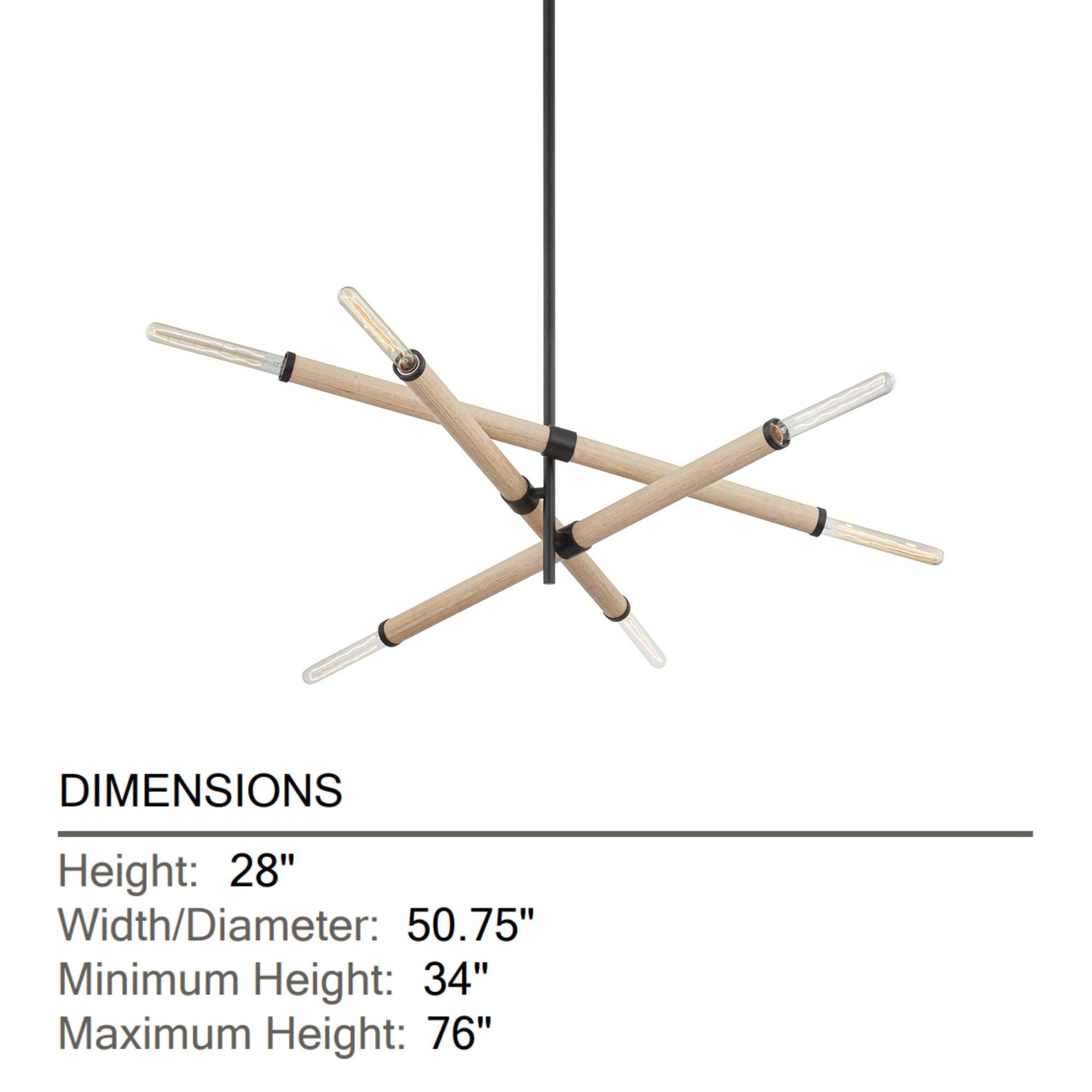 Troy Lighting - Cruiz 51" 6-Light Chandelier, Soft Black Finish | Bees Lighting