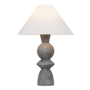 Cyrah 29" Table Lamp, Patina Brass/Ceramic Lunar Grey Finish