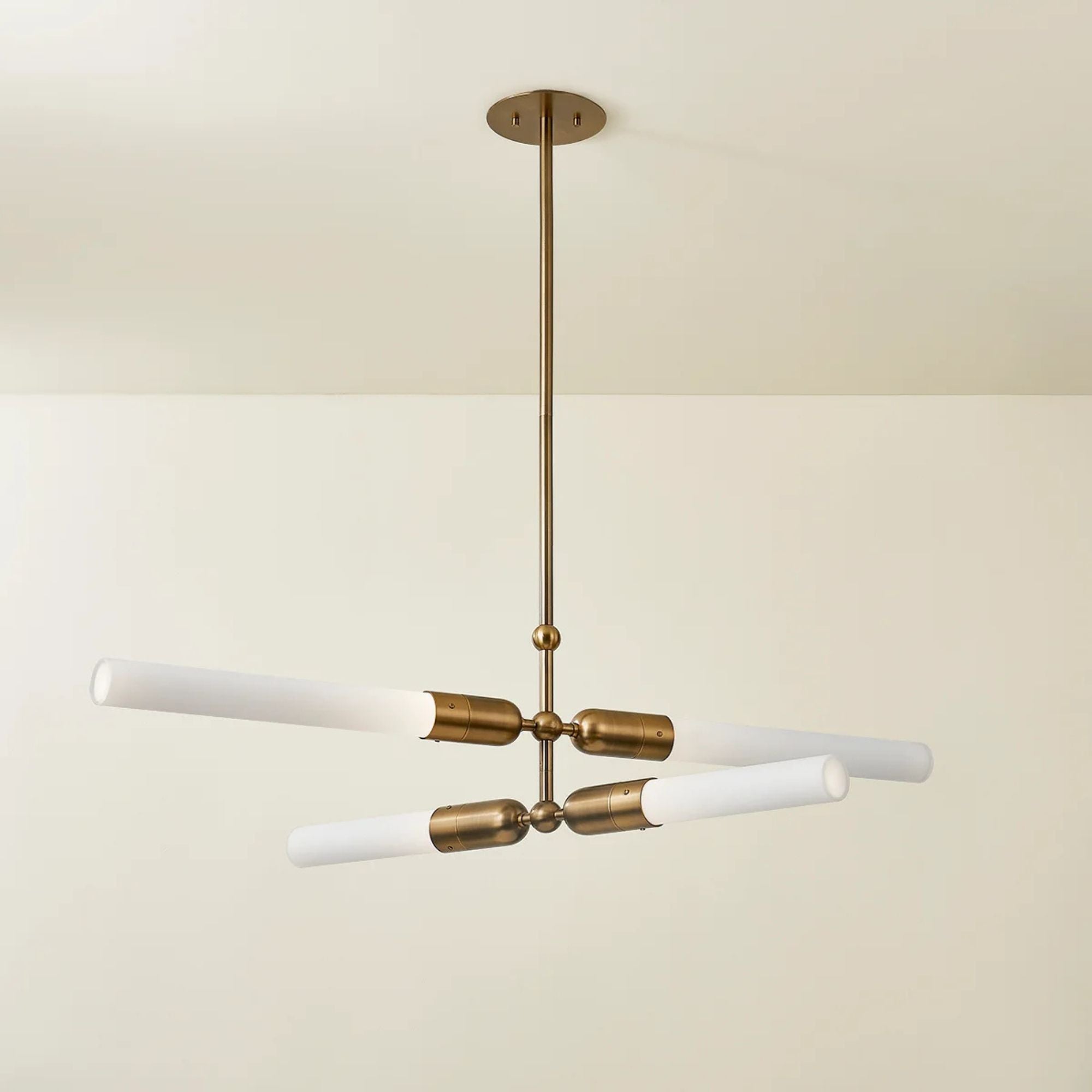 Darby 50" 4-Light Chandelier, Patina Brass Finish