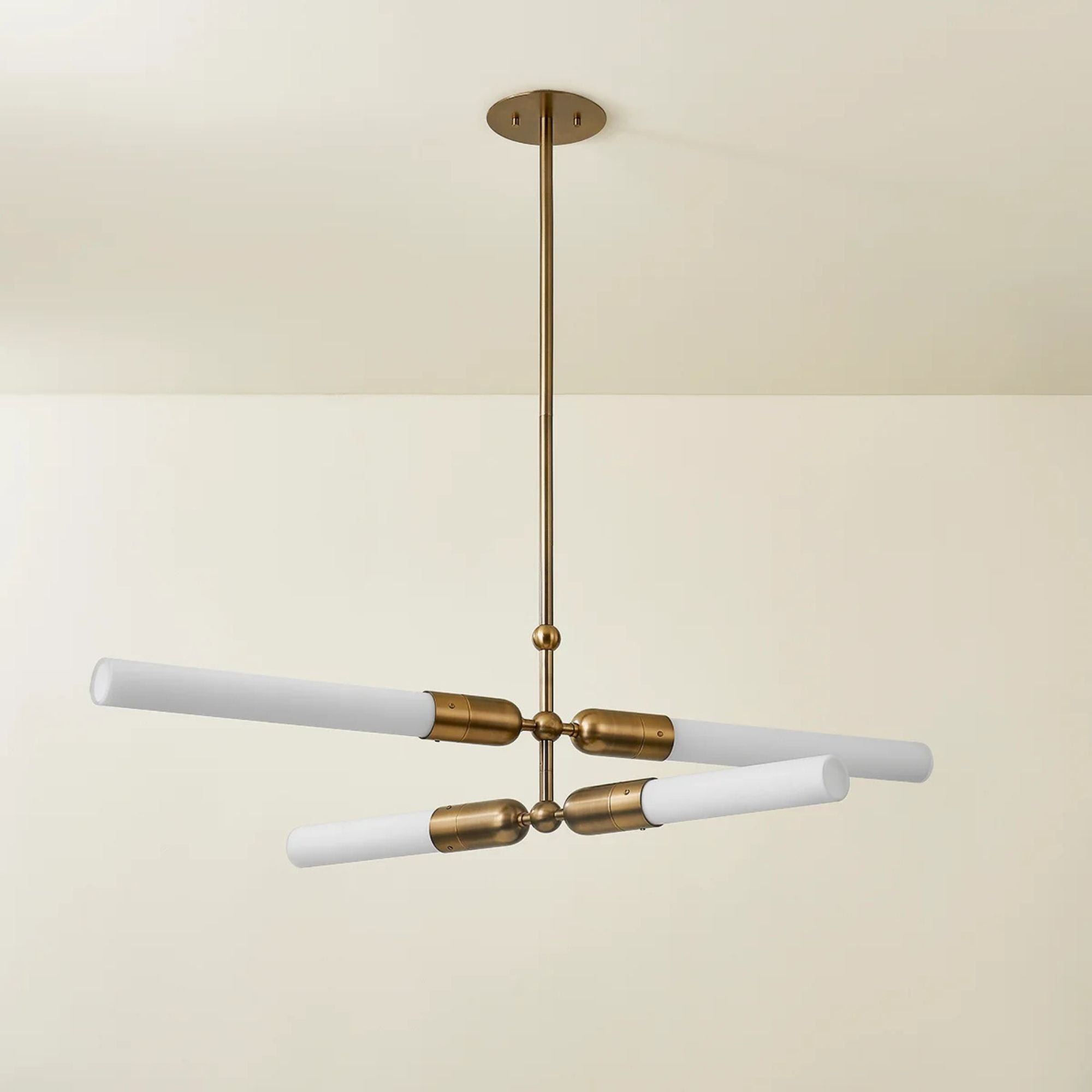 Darby 50" 4-Light Chandelier, Patina Brass Finish