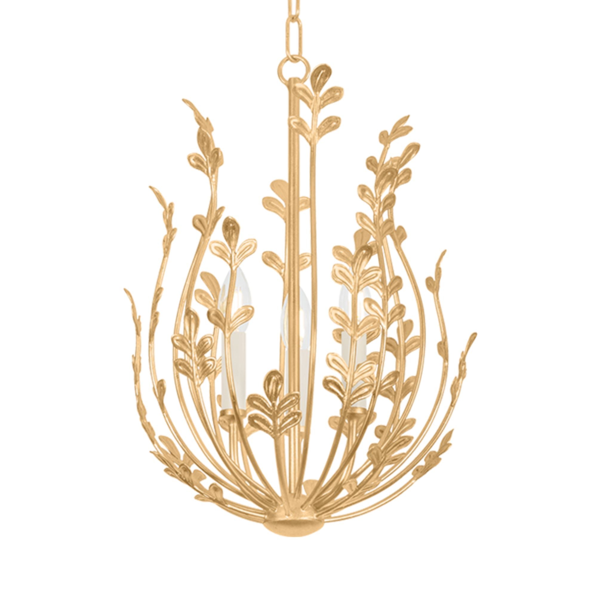 Delmore 20" 3-Light Chandelier, Vintage Gold Leaf Finish
