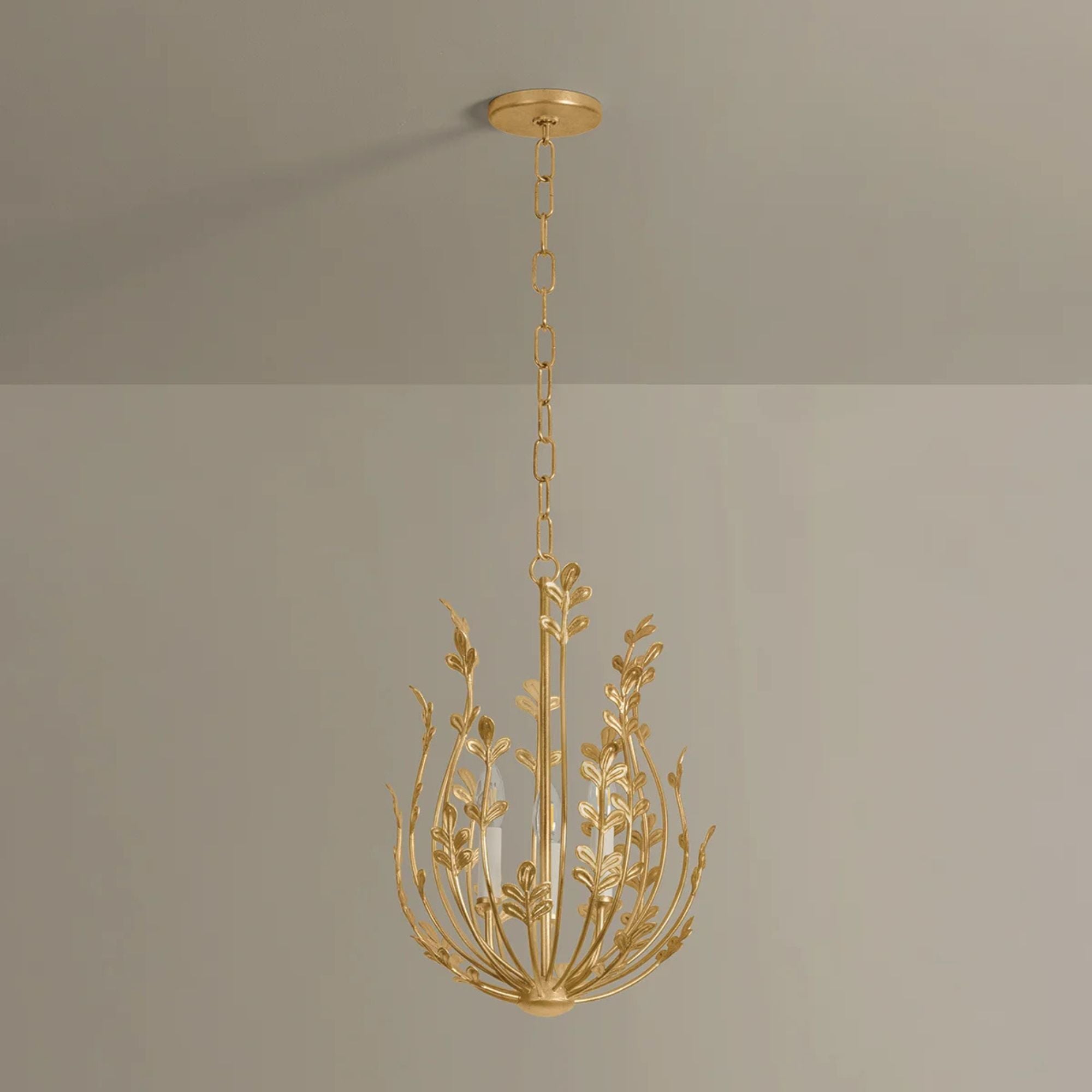 Delmore 20" 3-Light Chandelier, Vintage Gold Leaf Finish