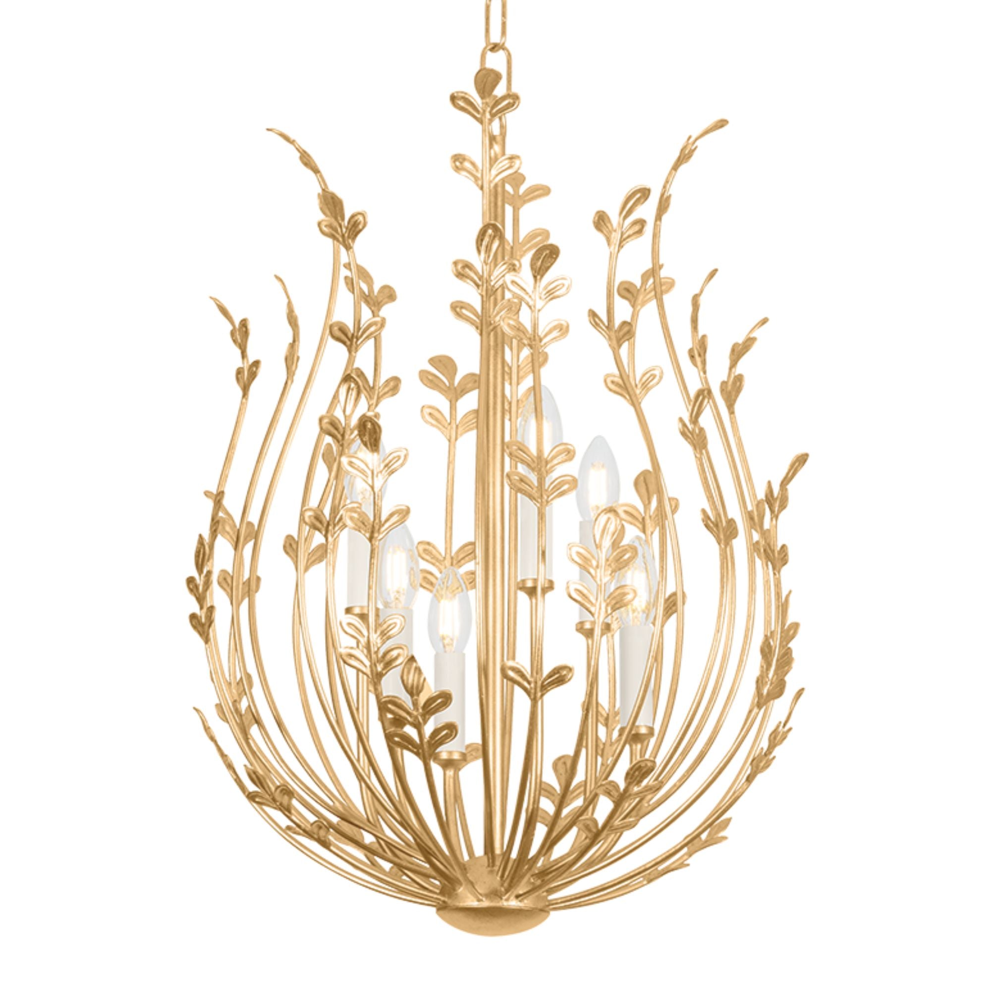 Delmore 27" 6-Light Chandelier, Vintage Gold Leaf Finish
