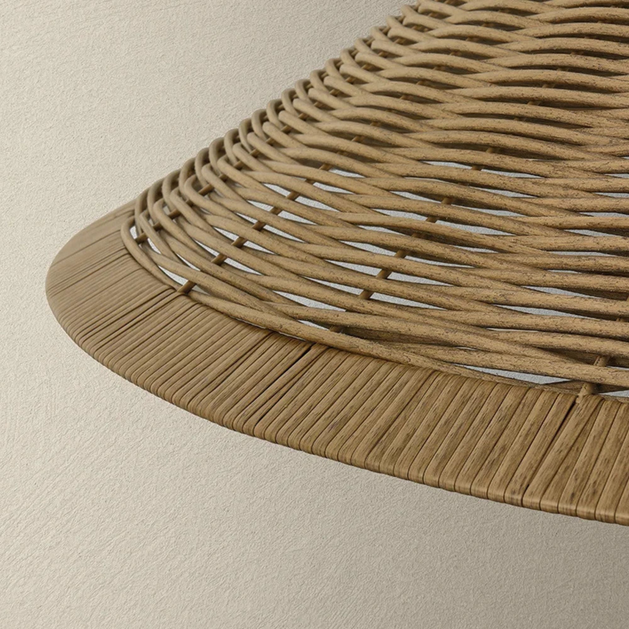 Troy Devlin 44 in. Pendant Light, Bronze with Natural Woven & Opal Matte Acrylic Shade