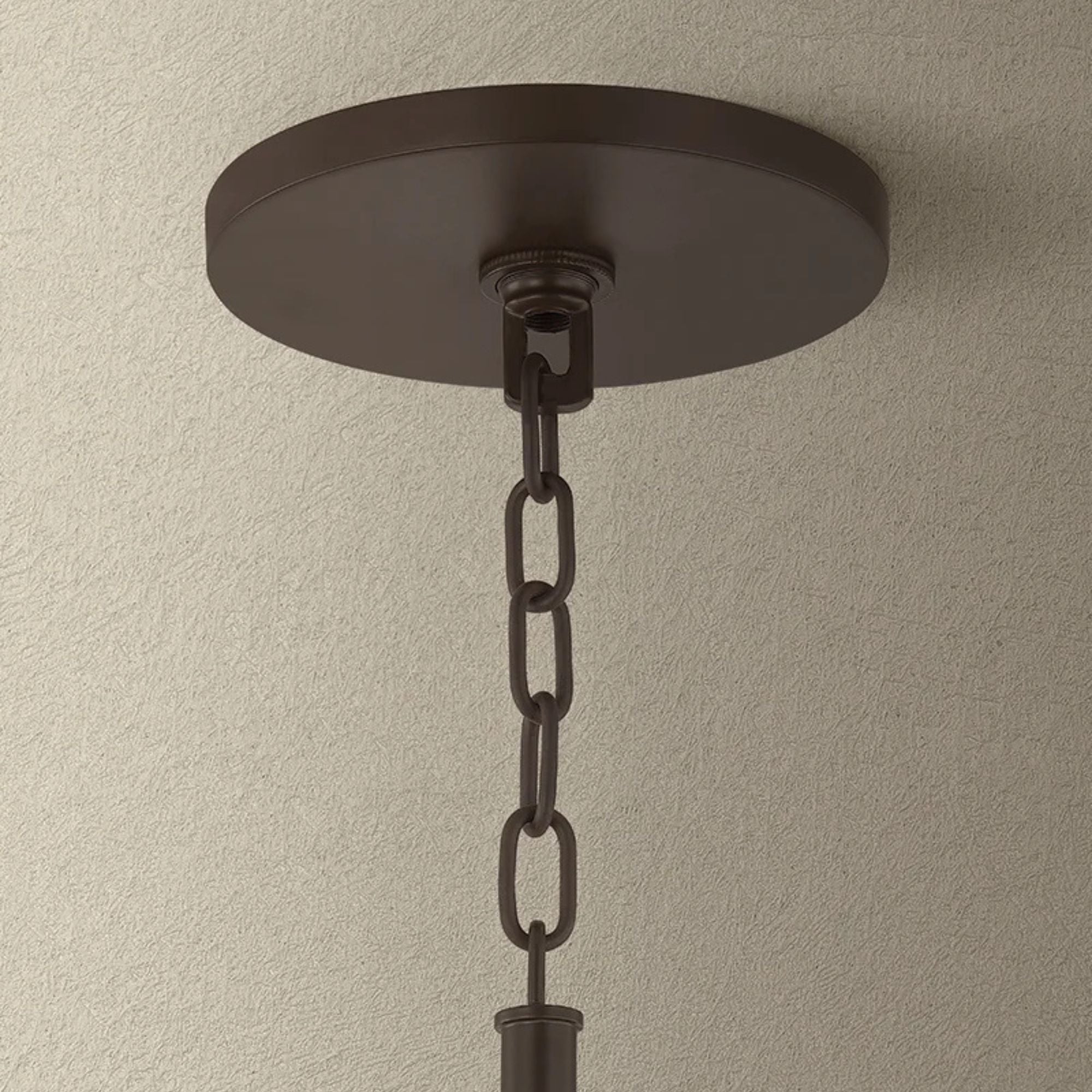 Troy Devlin 44 in. Pendant Light, Bronze with Natural Woven & Opal Matte Acrylic Shade